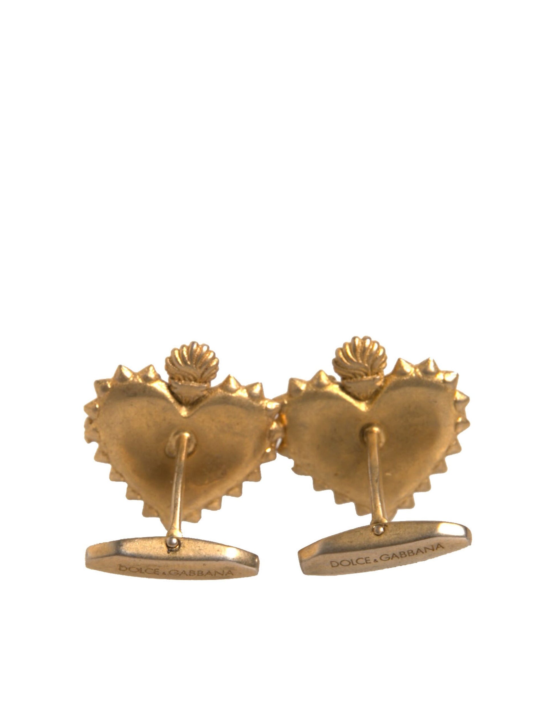 Dolce & Gabbana Gold 925 Sterling Silver DG Heart Cufflink Dolce & Gabbana