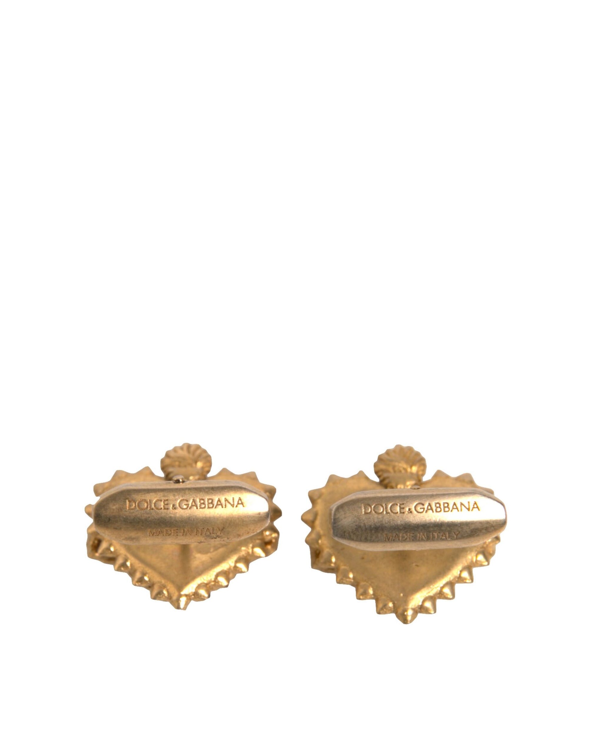 Dolce & Gabbana Gold 925 Sterling Silver DG Heart Cufflink Dolce & Gabbana