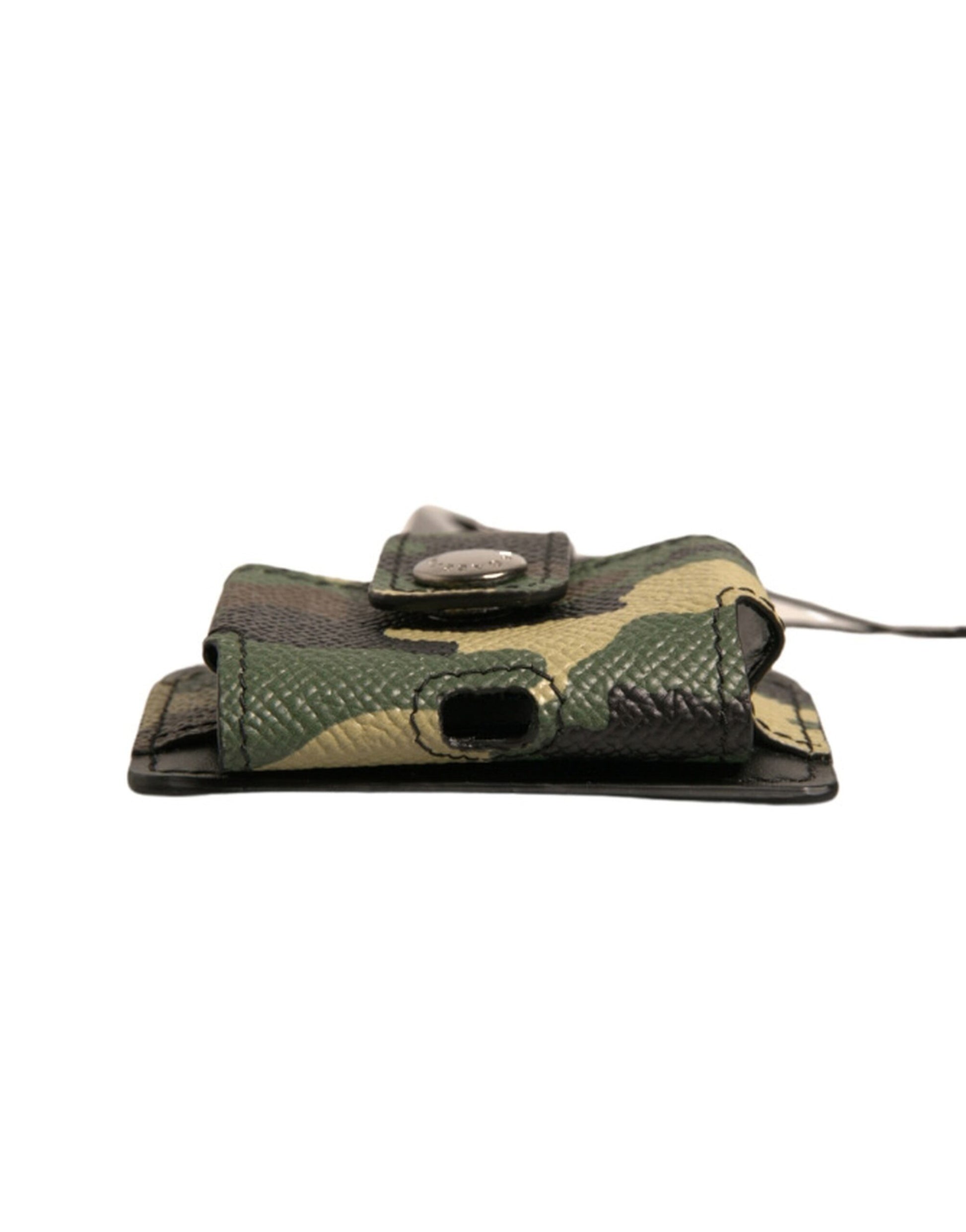 Dolce & Gabbana Multicolor Camouflage Leather Metal Airpods Case Dolce & Gabbana