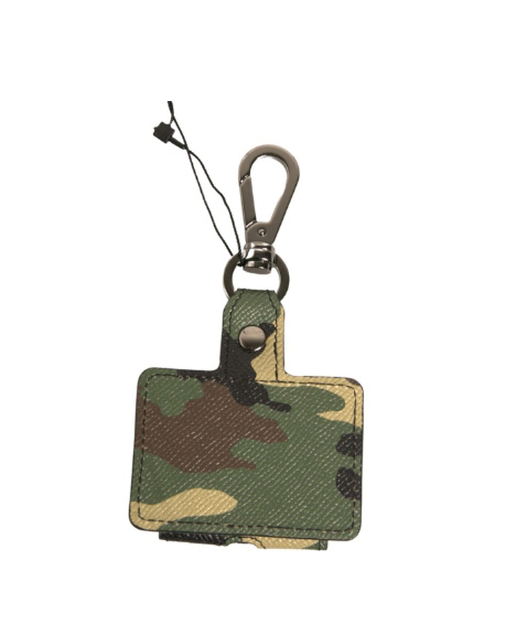 Dolce & Gabbana Multicolor Camouflage Leather Metal Airpods Case Dolce & Gabbana