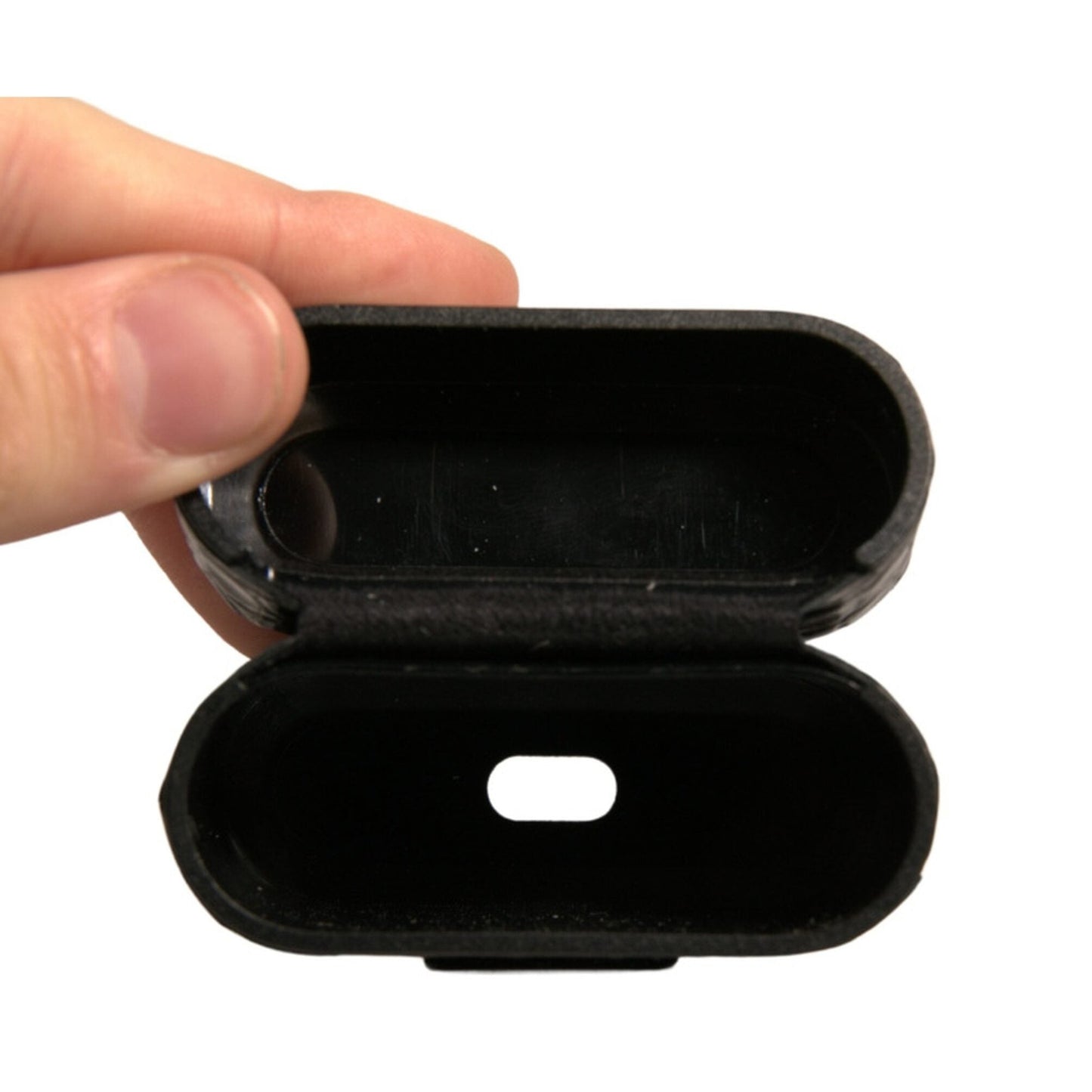 Dolce & Gabbana Black Leather Metal Logo Plaque Holder Airpods Case