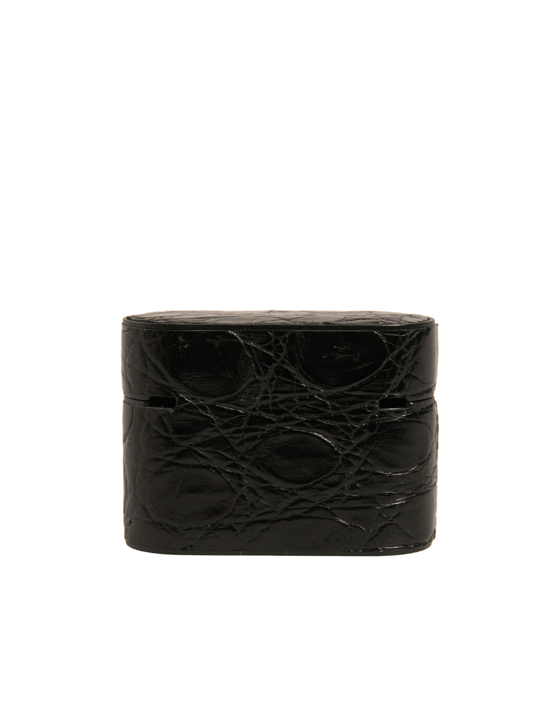 Dolce & Gabbana Black Leather Metal Logo Plaque Holder Airpods Case Dolce & Gabbana