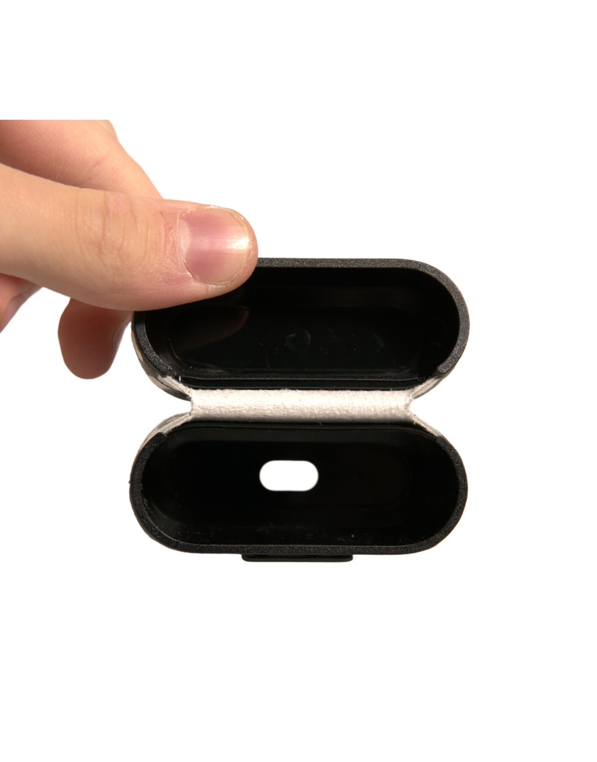 Dolce & Gabbana Black White Leather Scribble Embossed Logo Airpods Case Dolce & Gabbana