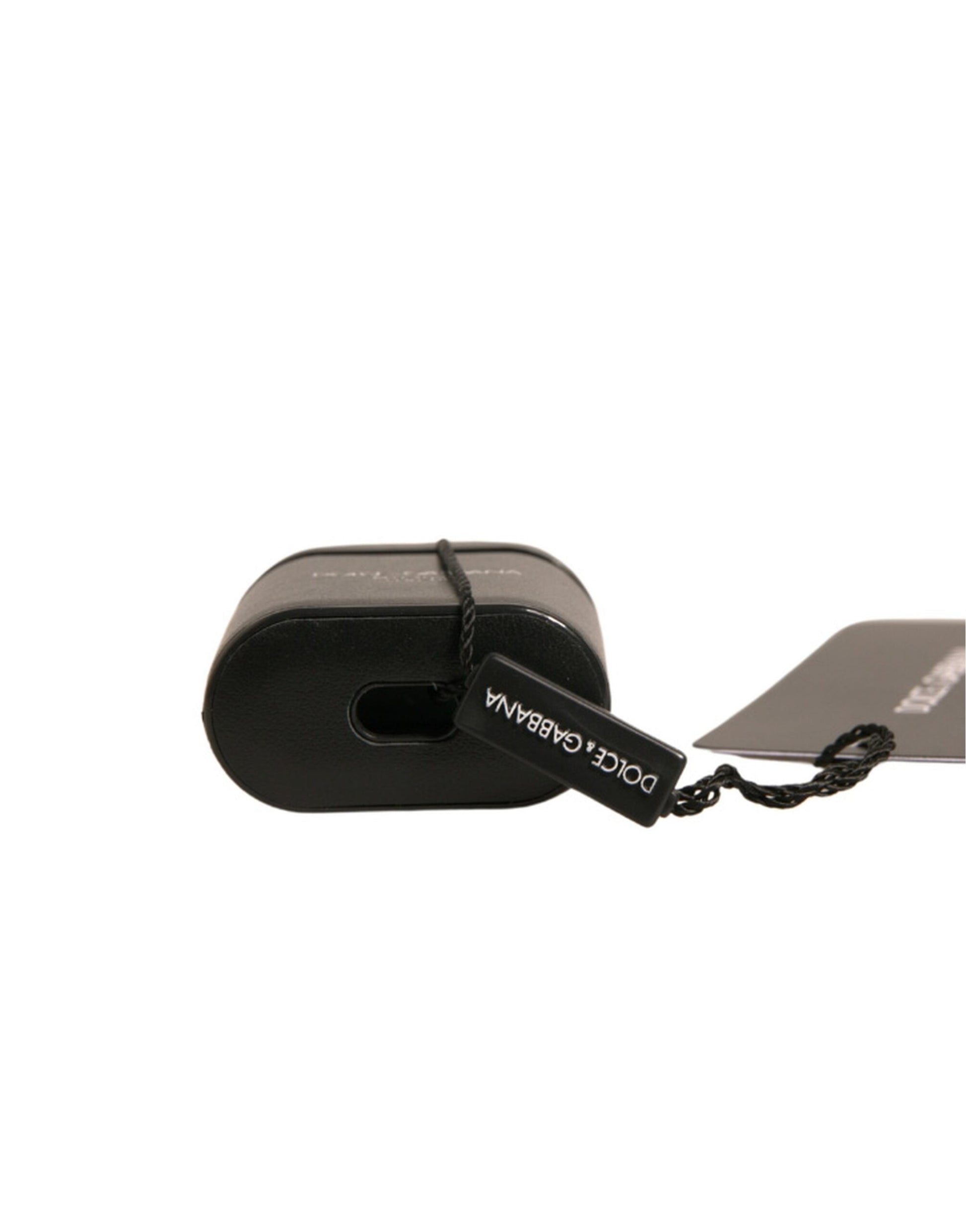 Dolce & Gabbana Black PVC Logo Print Flip Holder Airpods Case Dolce & Gabbana