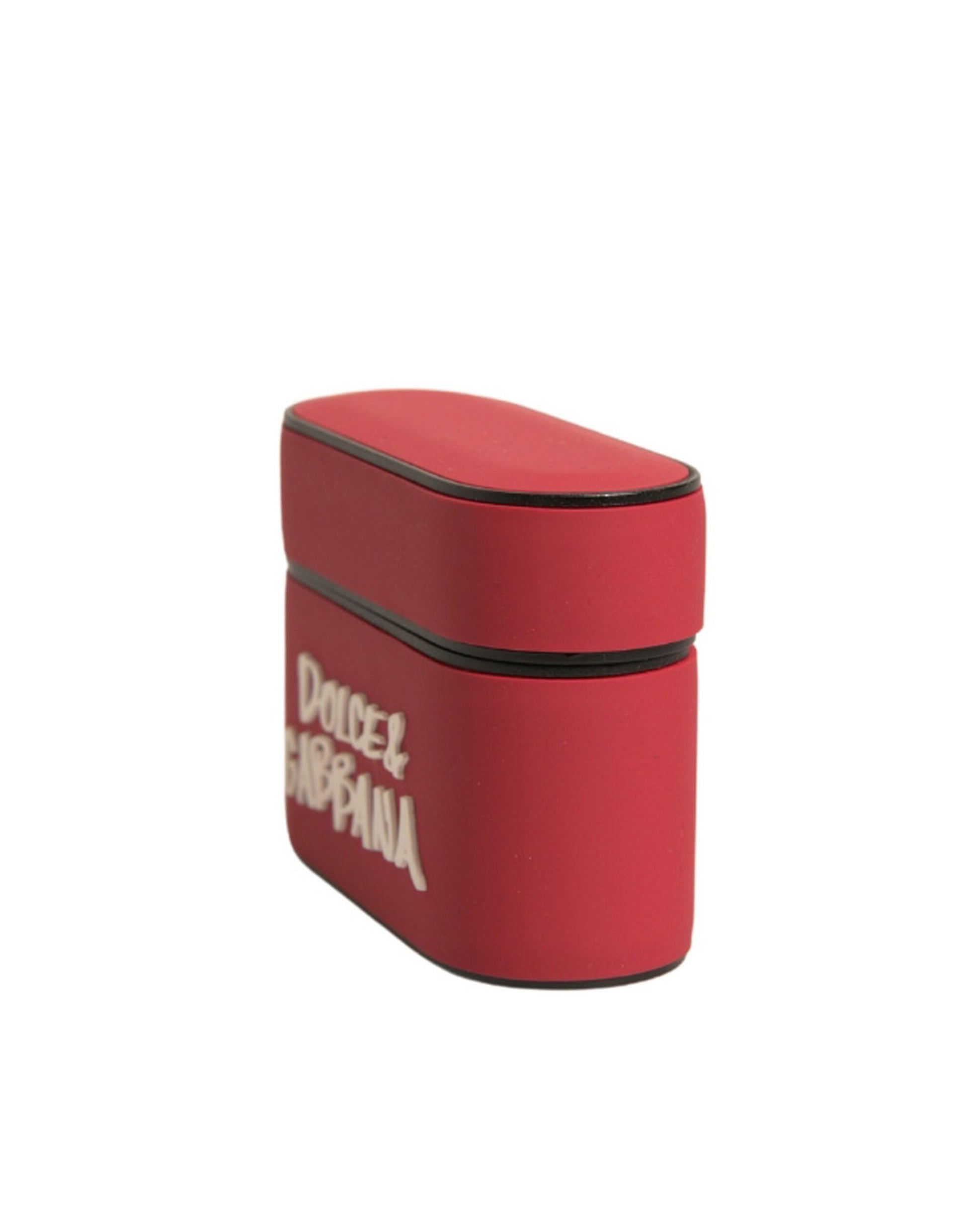 Dolce & Gabbana Red PVC Embossed Logo Plaque Holder Airpods Case Dolce & Gabbana