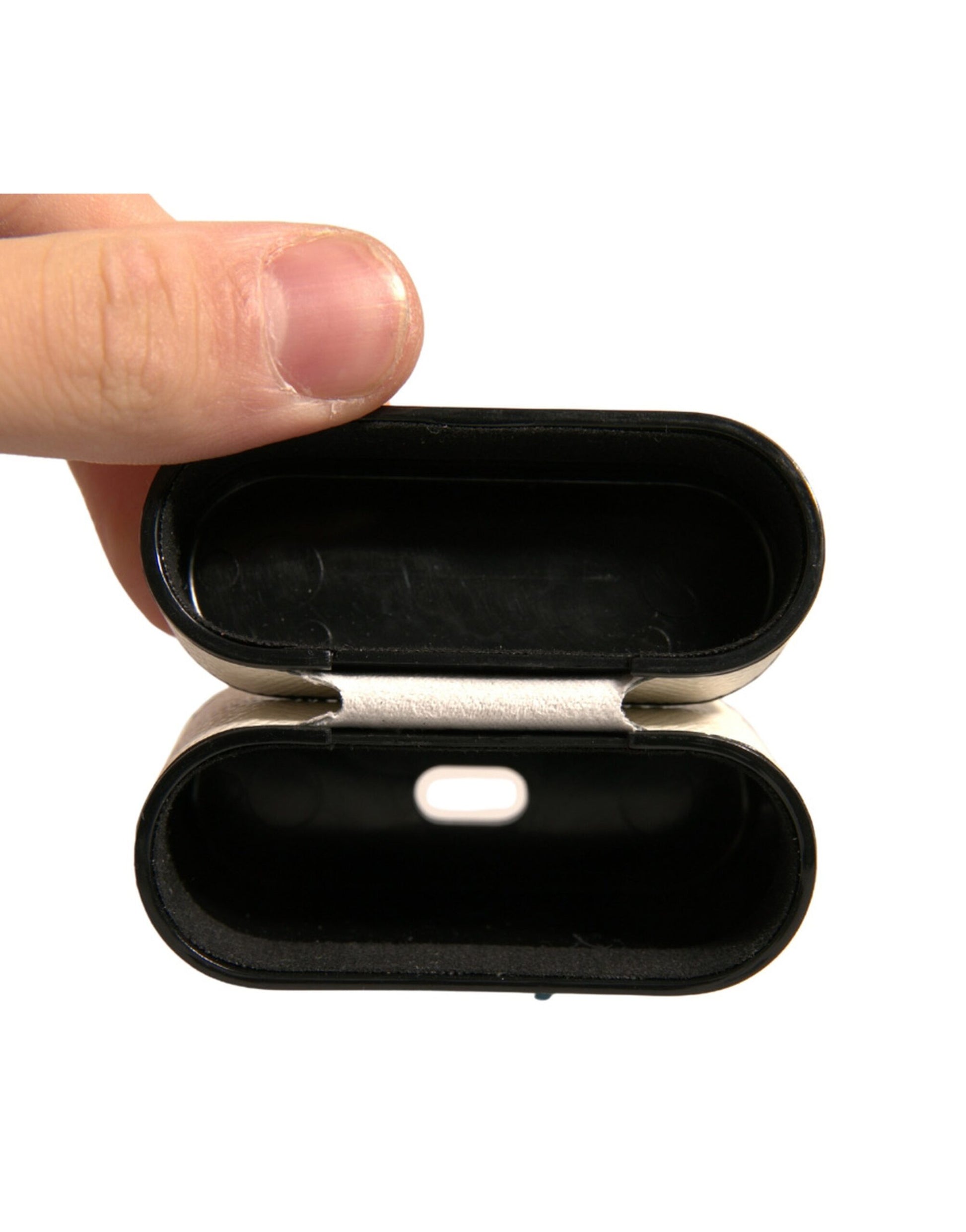 Dolce & Gabbana White Leather Metal Logo Plaque Holder Airpods Case Dolce & Gabbana