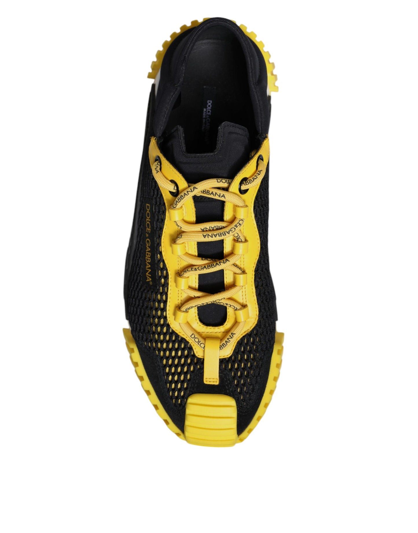 Dolce & Gabbana Black Yellow Low Top NS1 Sneakers Shoes Dolce & Gabbana
