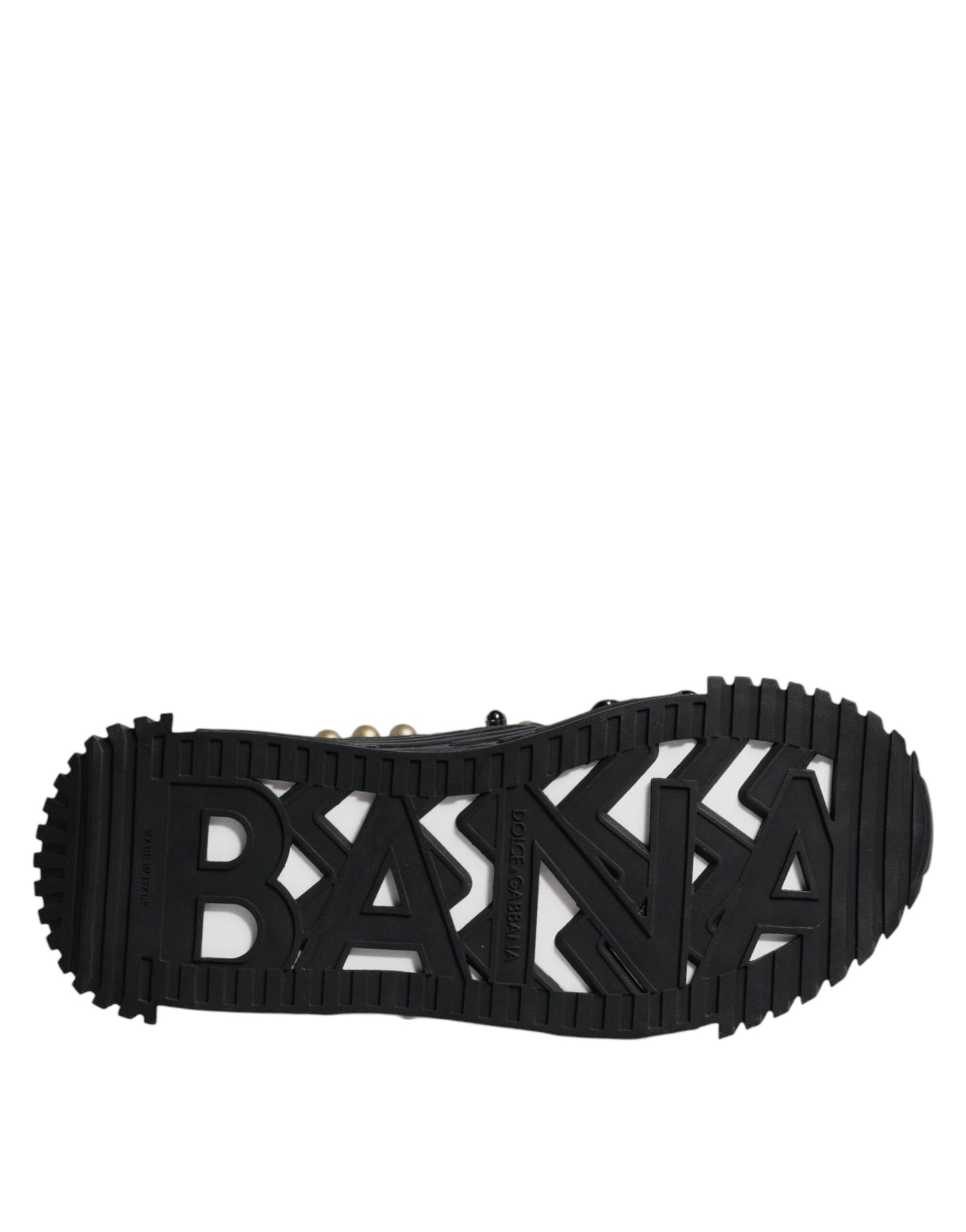 Dolce & Gabbana Black Leather Studded Slides Sandals Shoes Dolce & Gabbana