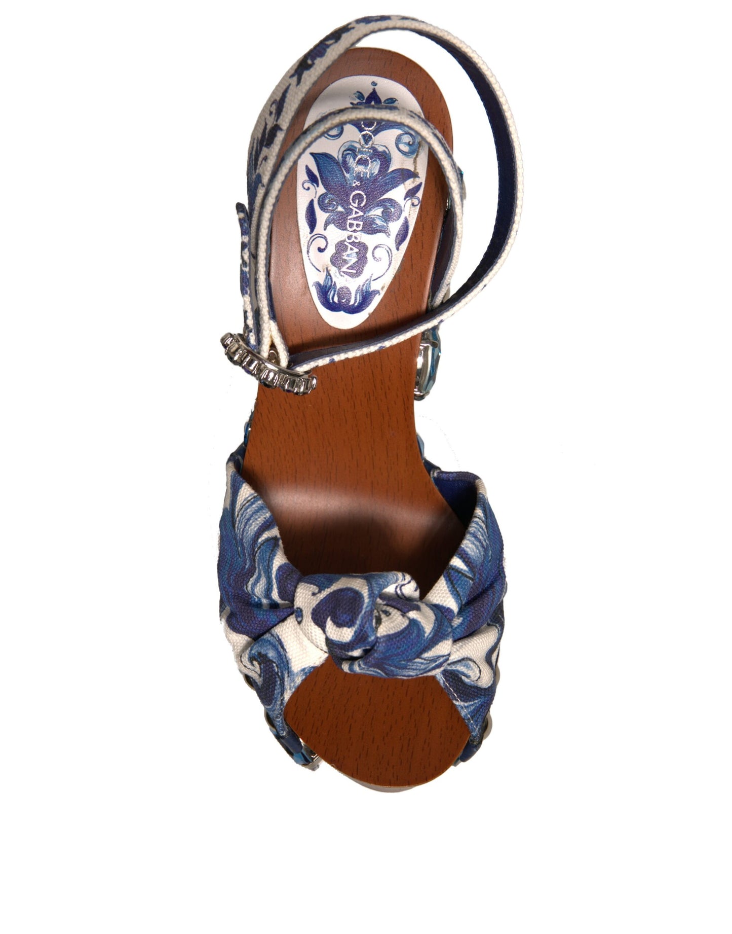 Dolce & Gabbana Multicolor Majolica Embellished Wedge Sandals Shoes Dolce & Gabbana