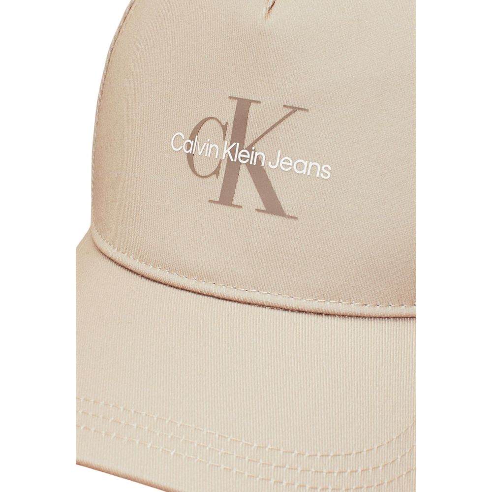 Calvin Klein Jeans Beige Recycled Polyester Cap Baseball Hat