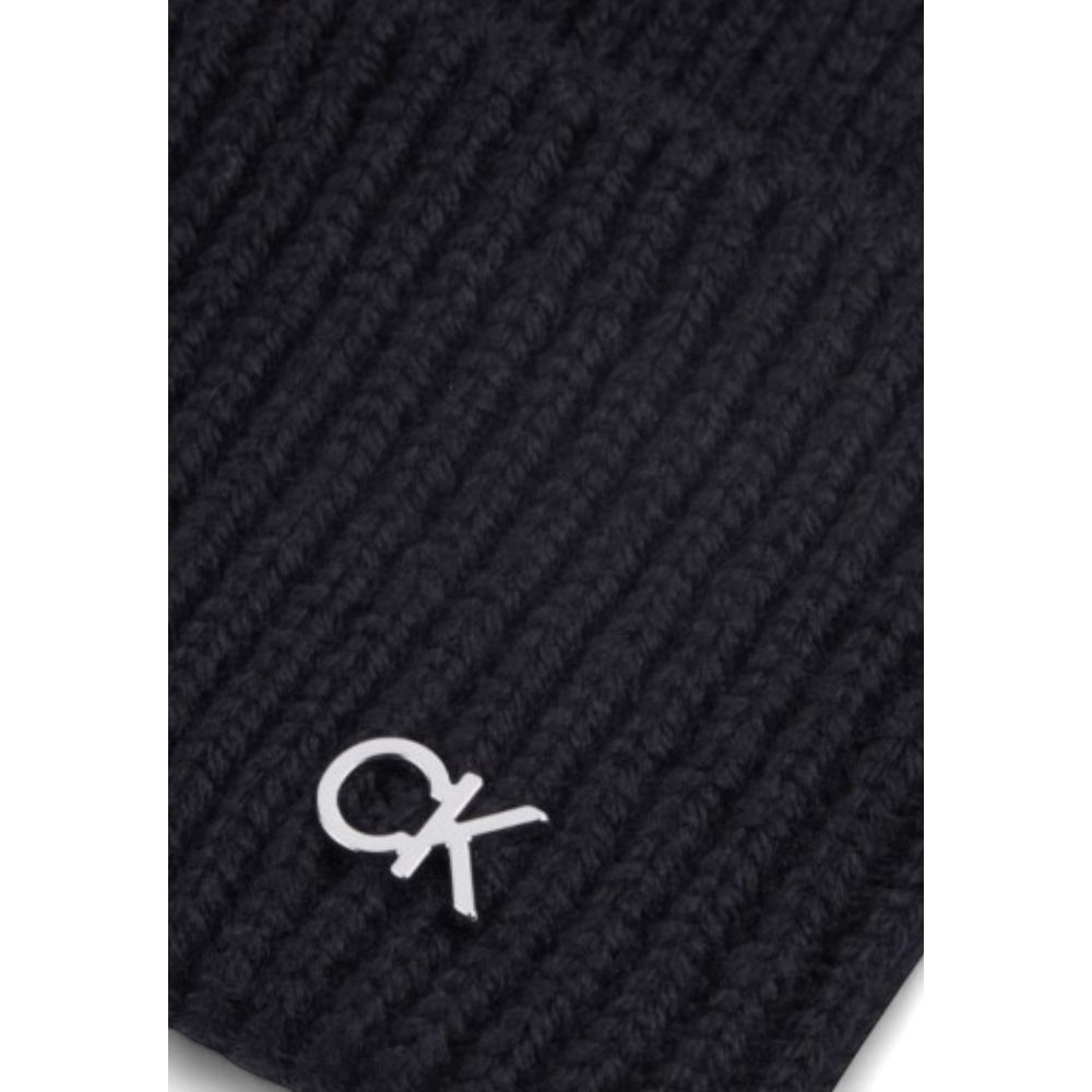 Calvin Klein Black Wool Cap Baseball Hat