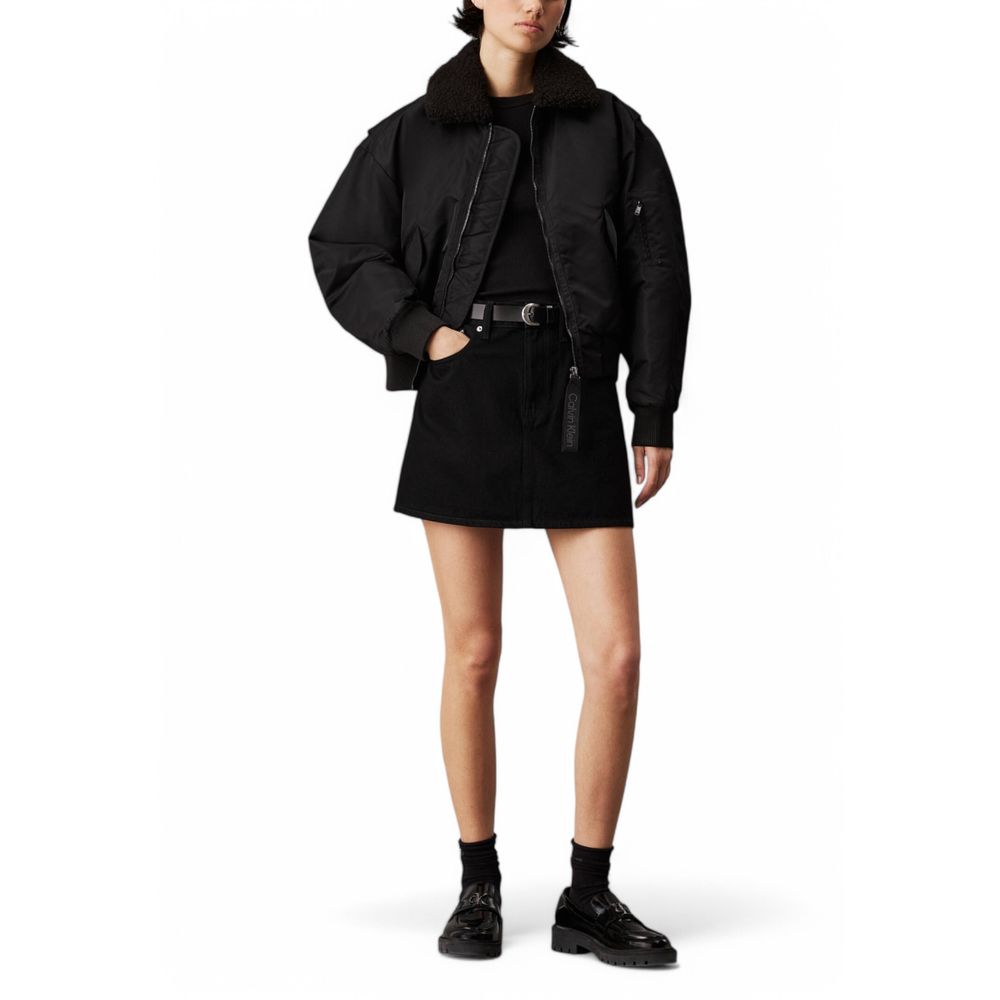 Calvin Klein Jeans Black Polyester Jackets & Coat Calvin Klein Jeans
