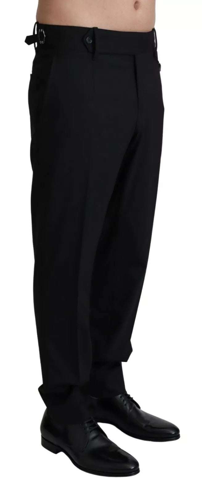 Dolce & Gabbana Black Wool Stretch Dress Trouser Pants Dolce & Gabbana