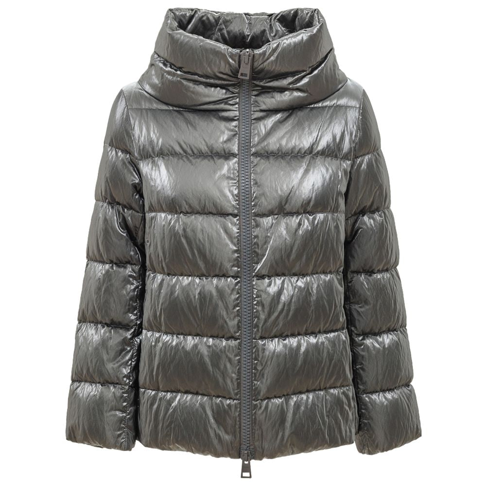 Herno Silver Viscose Jackets & Coat Herno
