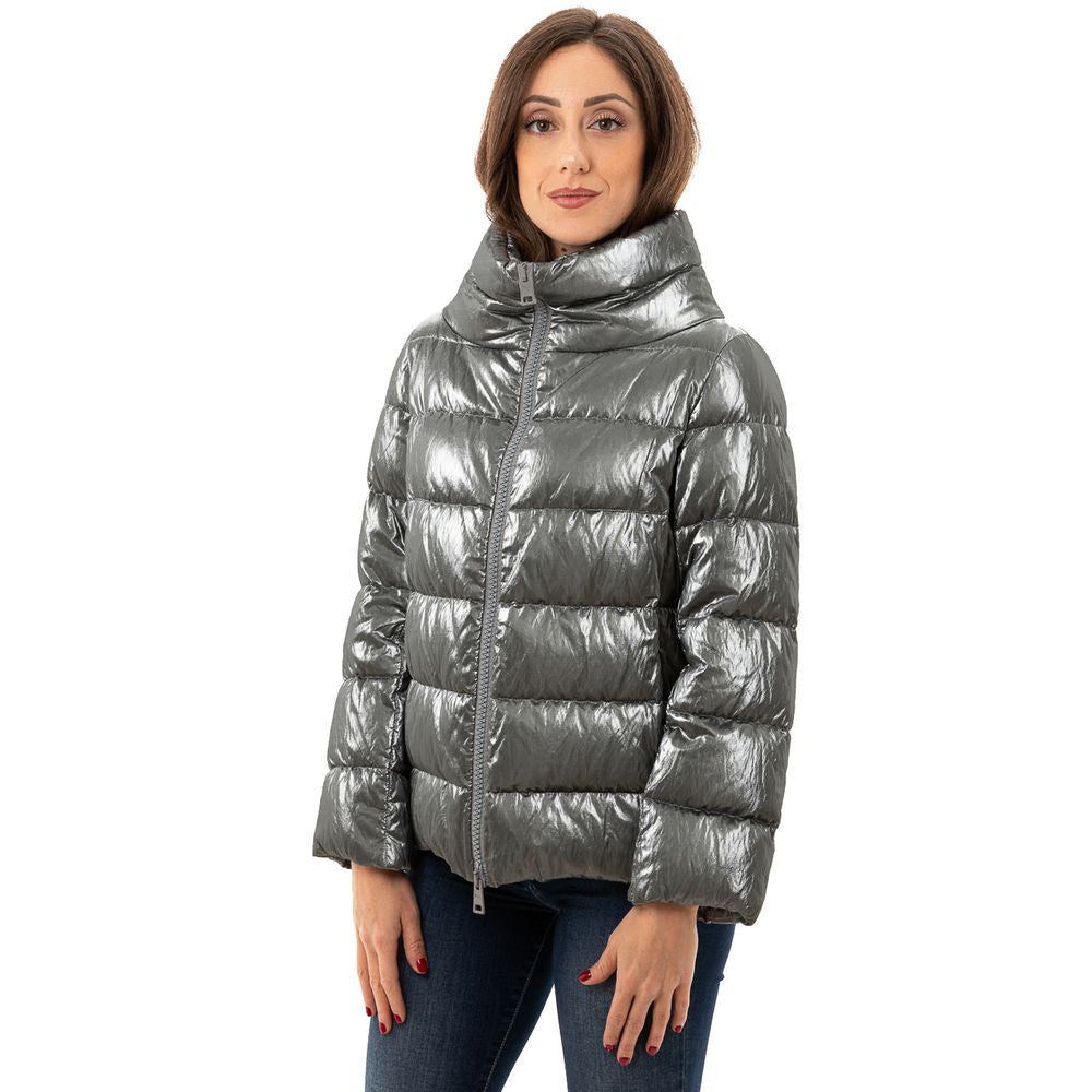 Herno Silver Viscose Jackets & Coat Herno