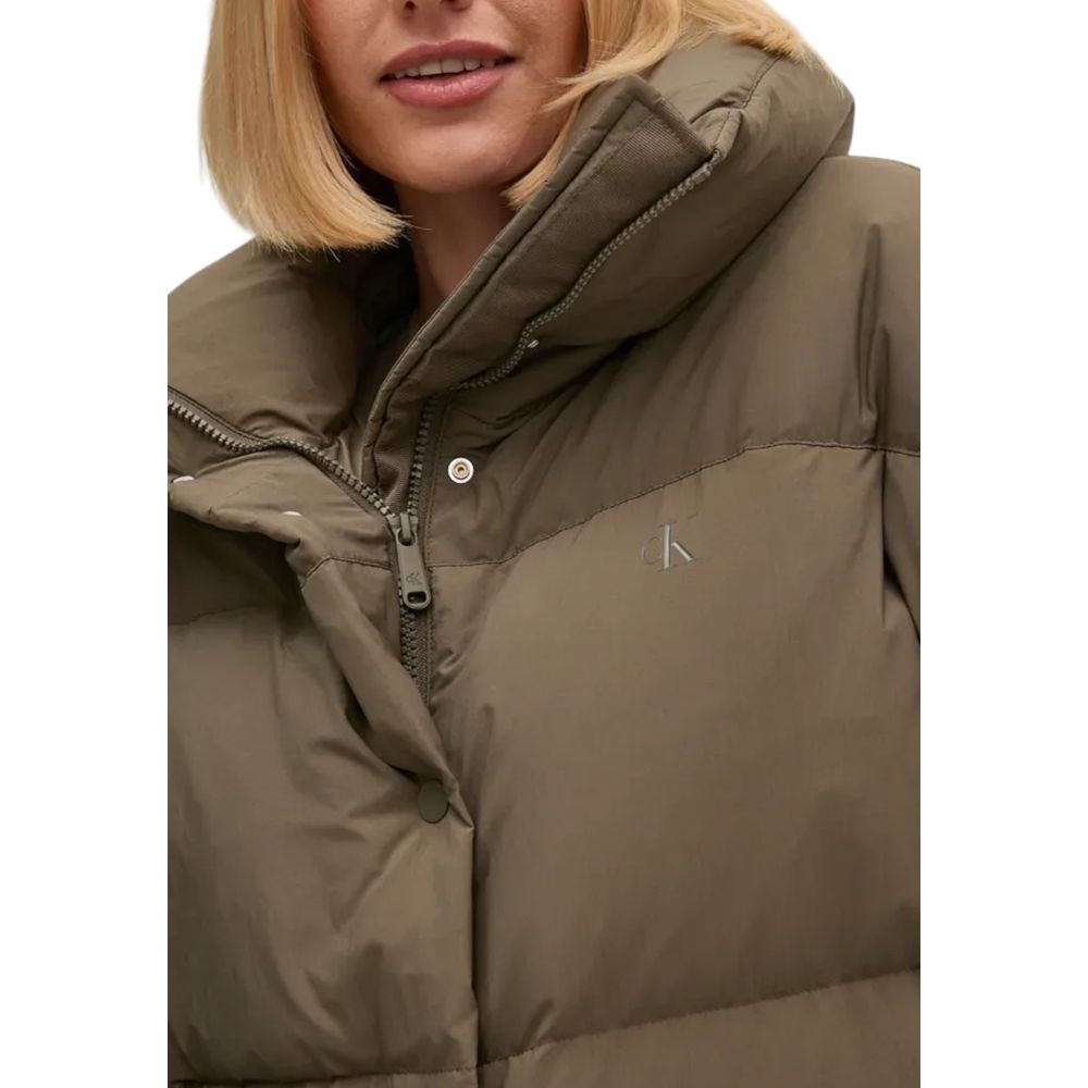 Calvin Klein Jeans Gray Polyester Jackets & Coat Calvin Klein Jeans