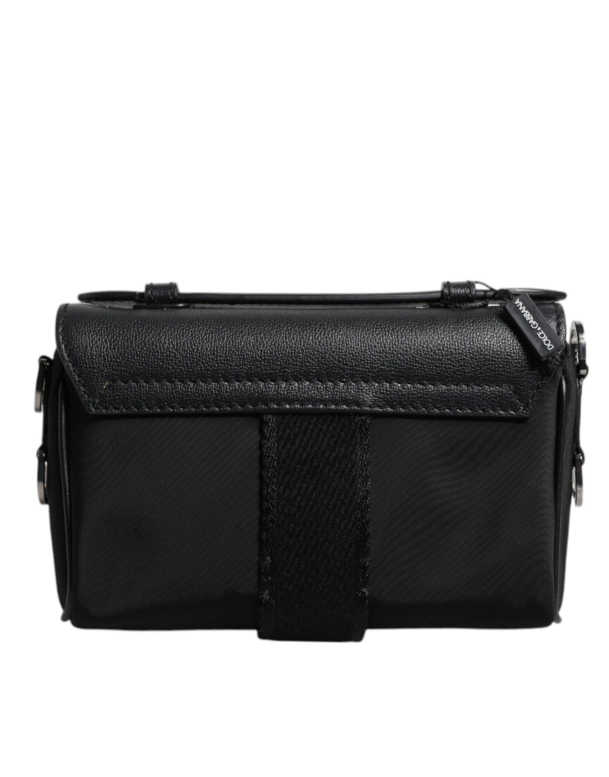 Dolce & Gabbana Black Logo Plaque Leather Buckled Shoulder Crossbody Bag Dolce & Gabbana