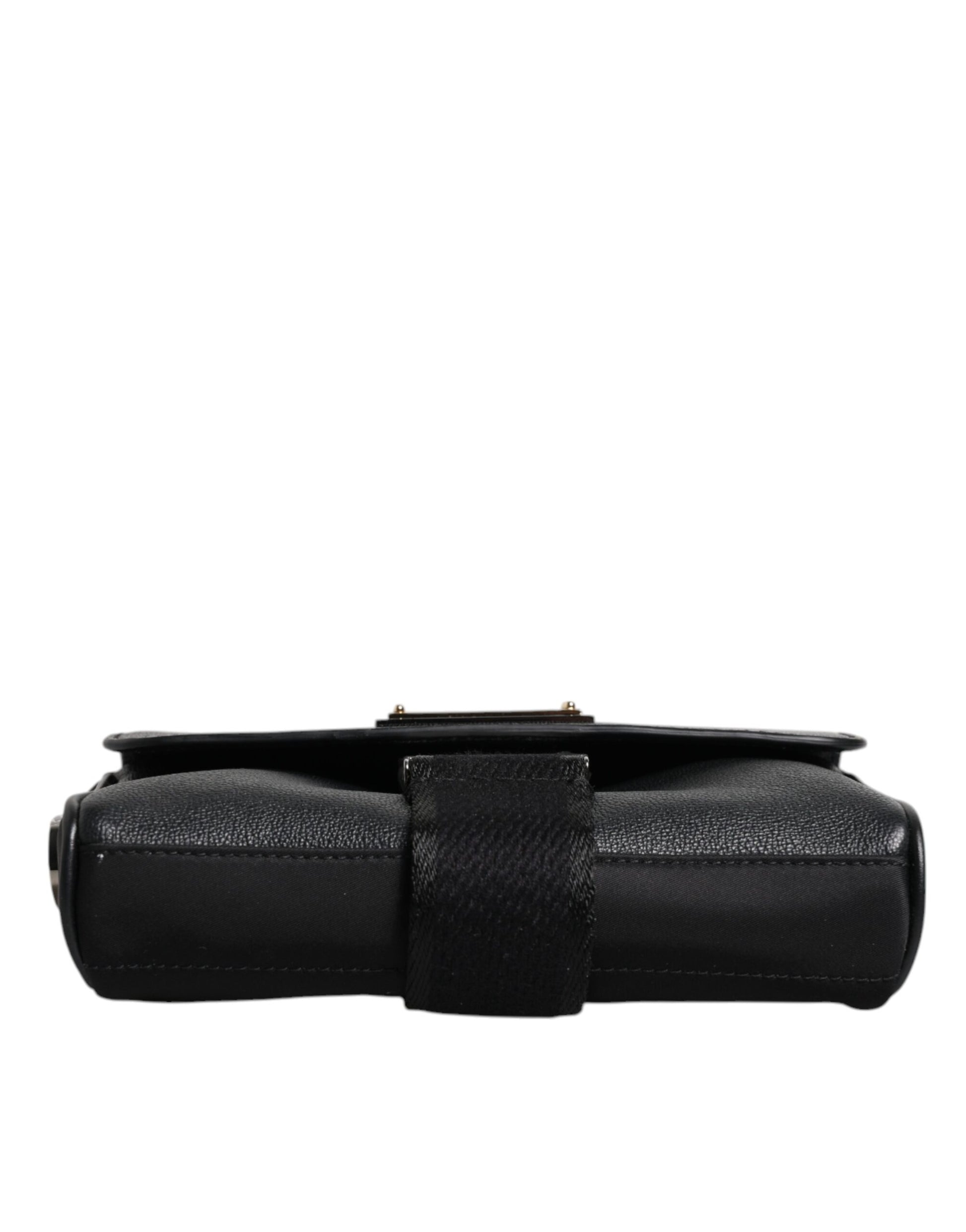 Dolce & Gabbana Black Logo Plaque Leather Buckled Shoulder Crossbody Bag Dolce & Gabbana