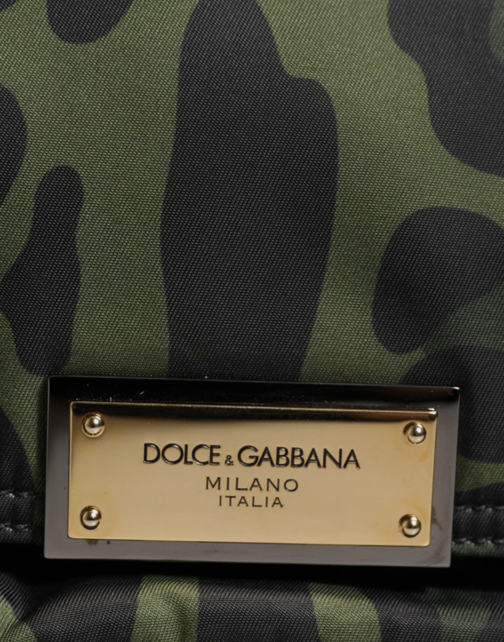 Dolce & Gabbana Green Nylon Leopard Print Shell Messenger Crossbody Bag Dolce & Gabbana