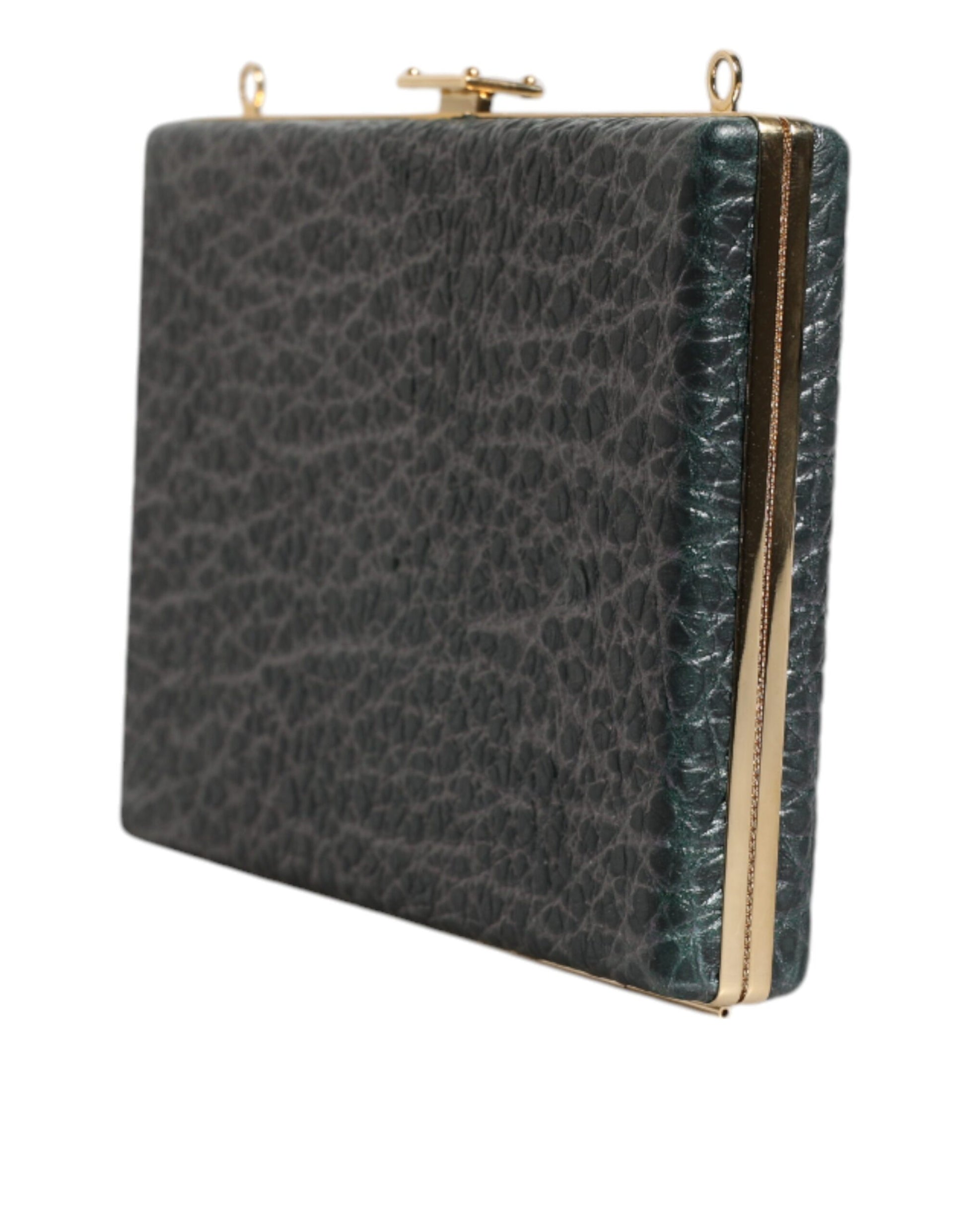 Dolce & Gabbana Black Leather Clutch Evening Crossbody Bag Dolce & Gabbana