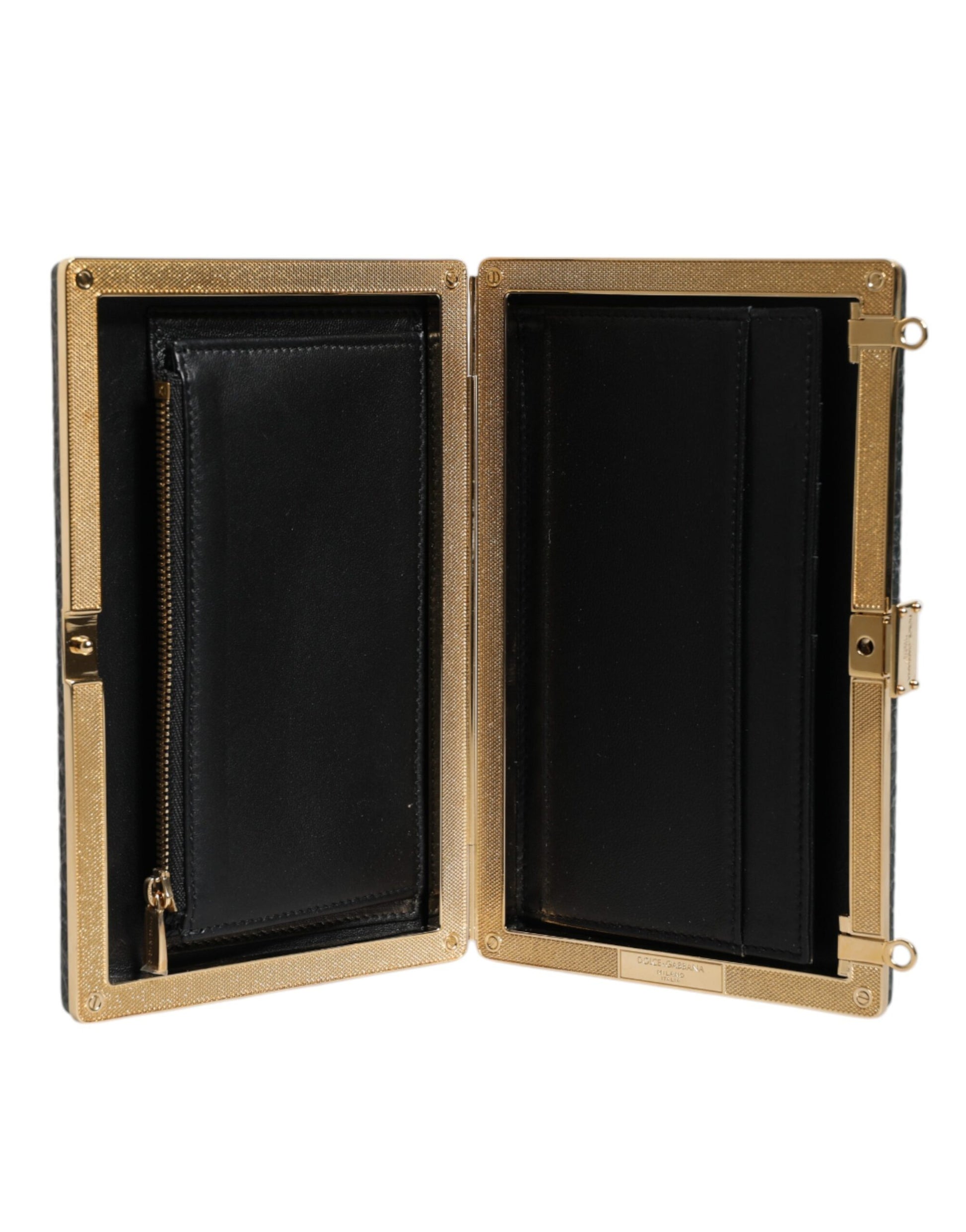 Dolce & Gabbana Black Leather Clutch Evening Crossbody Bag Dolce & Gabbana