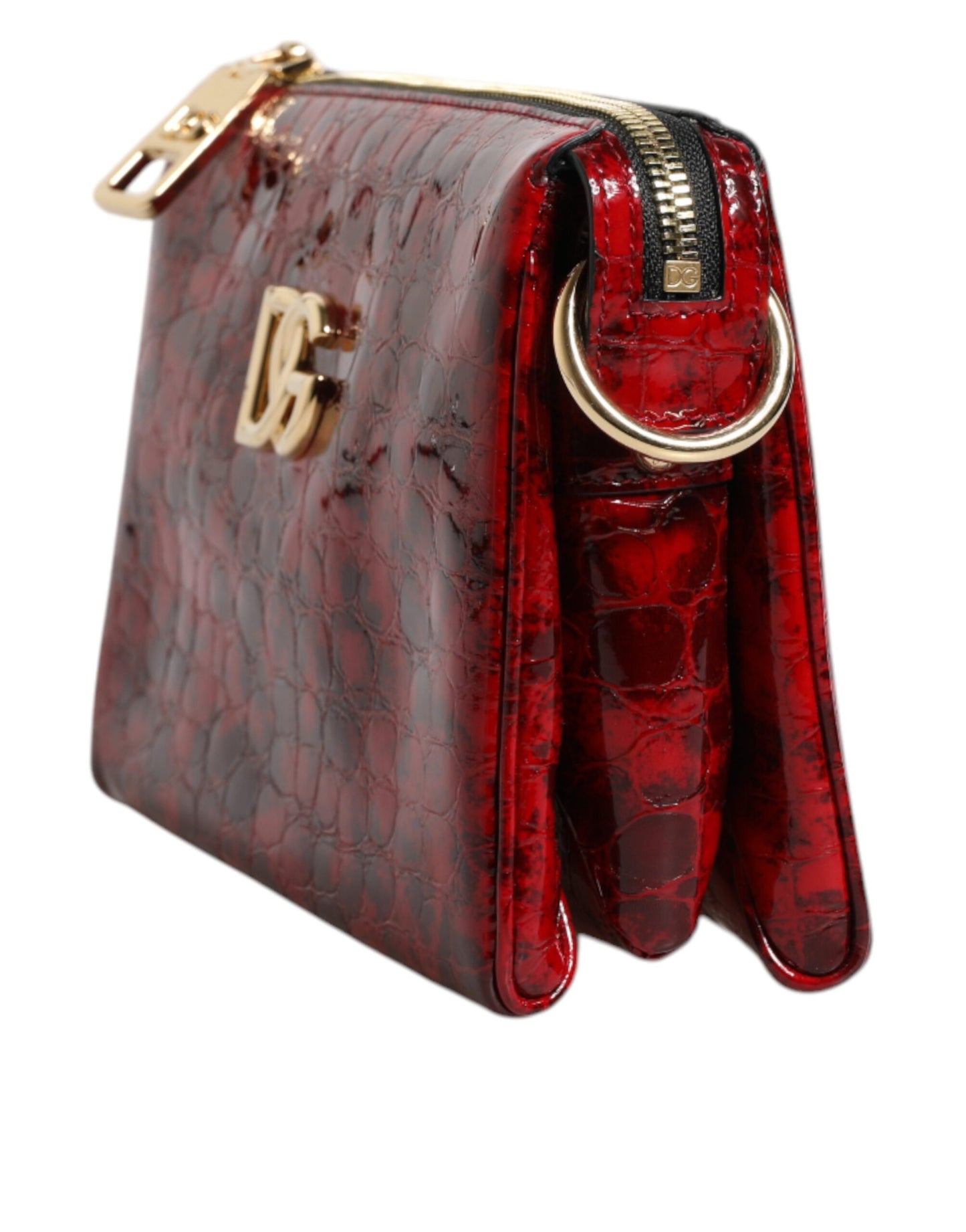Dolce & Gabbana Red Exotic Leather DG Logo Women Crossbody Bag Dolce & Gabbana