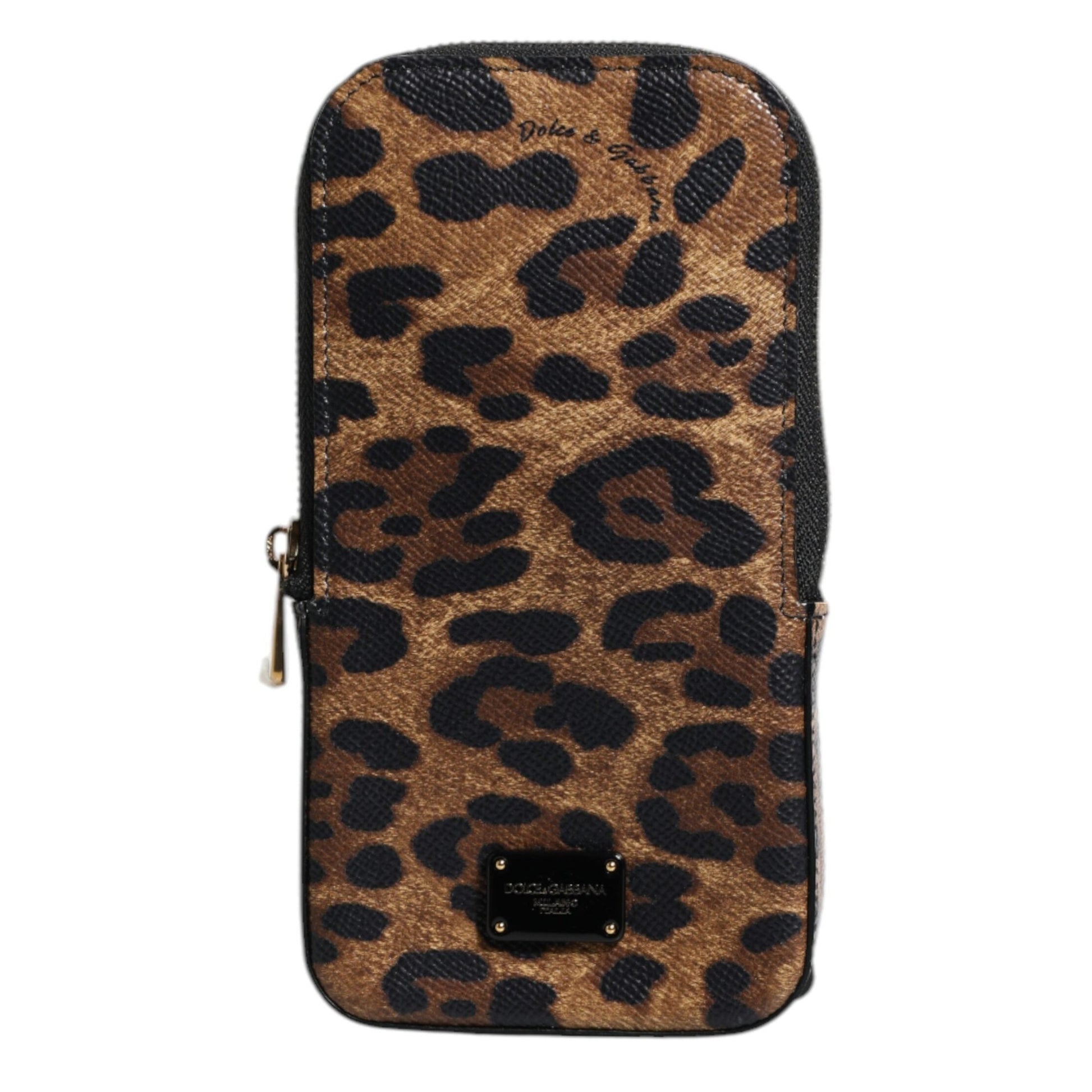 Dolce & Gabbana Brown Leopard Print Dauphine Leather Zip Around Wallet Dolce & Gabbana