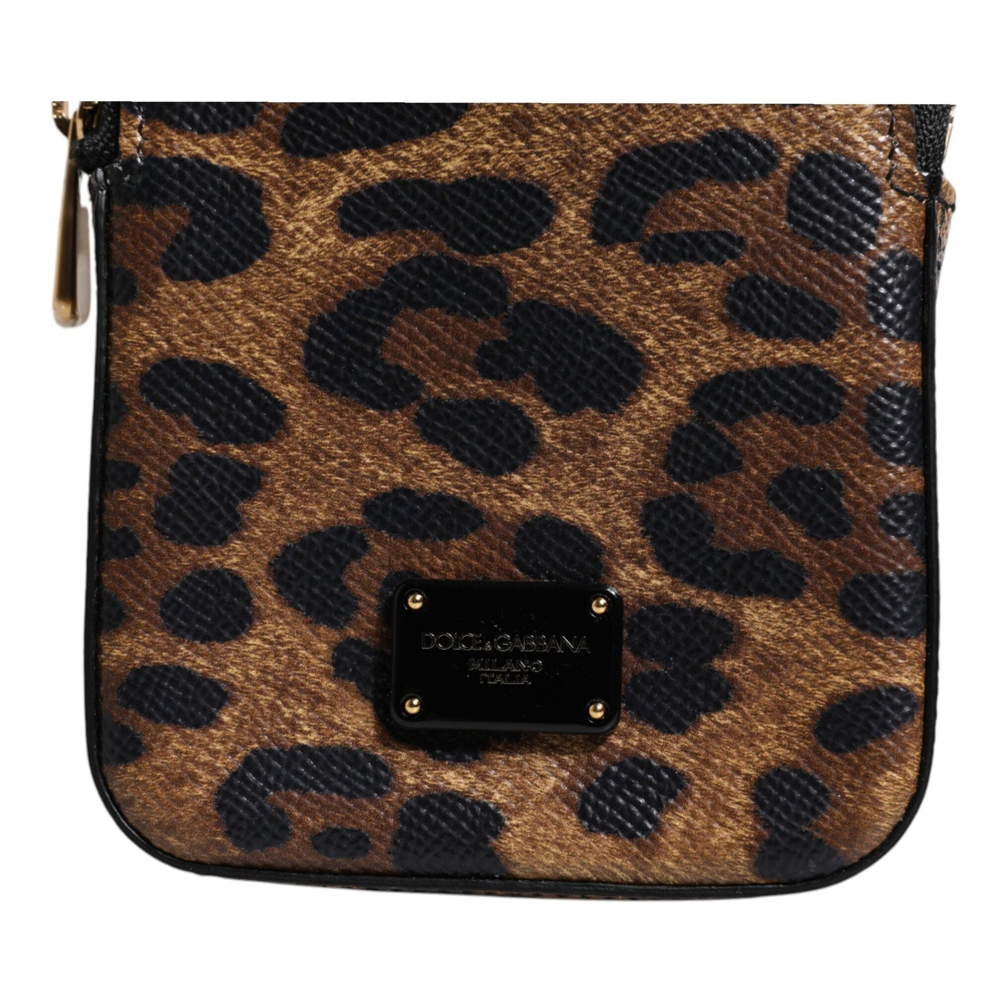 Dolce & Gabbana Brown Leopard Print Dauphine Leather Zip Around Wallet Dolce & Gabbana