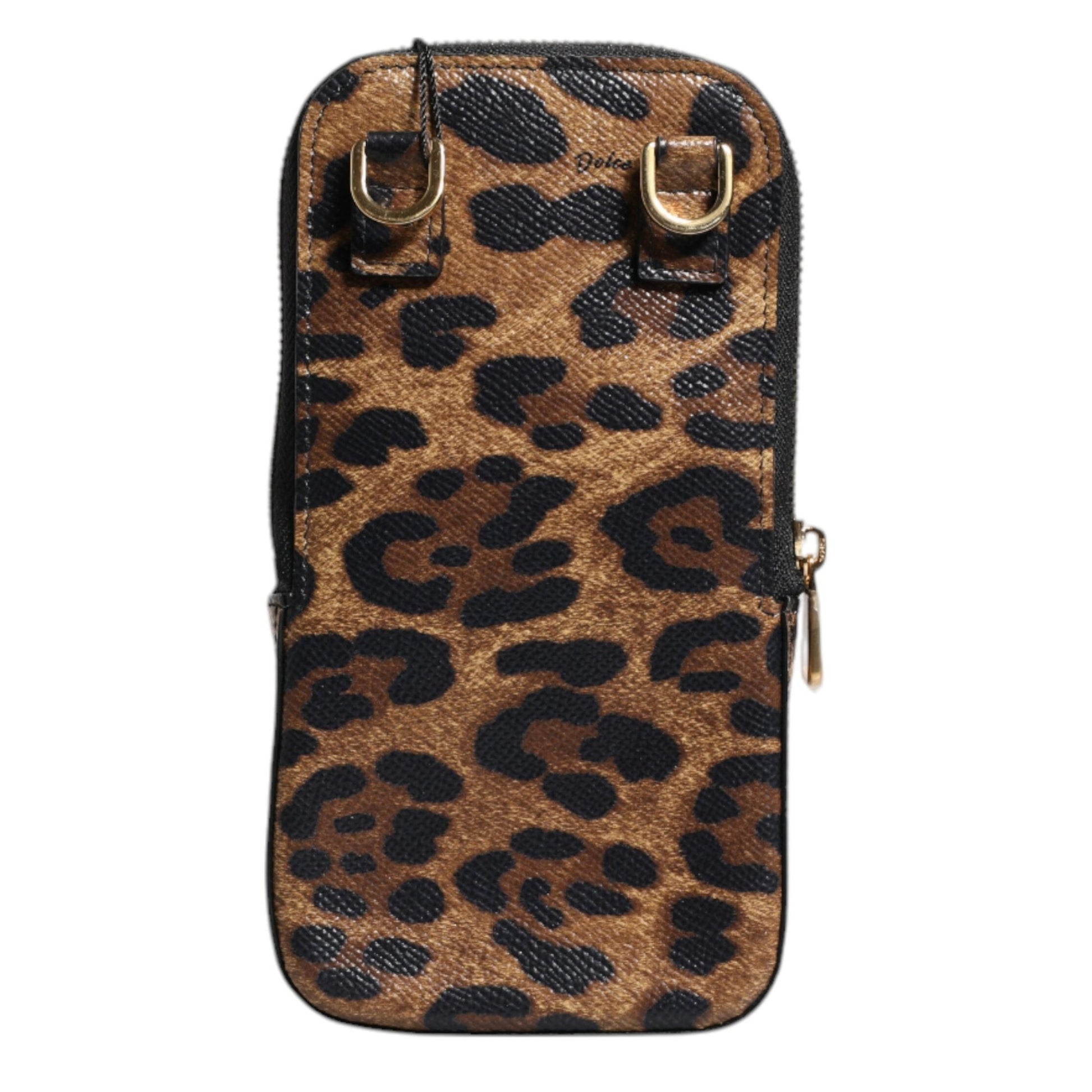 Dolce & Gabbana Brown Leopard Print Dauphine Leather Zip Around Wallet Dolce & Gabbana