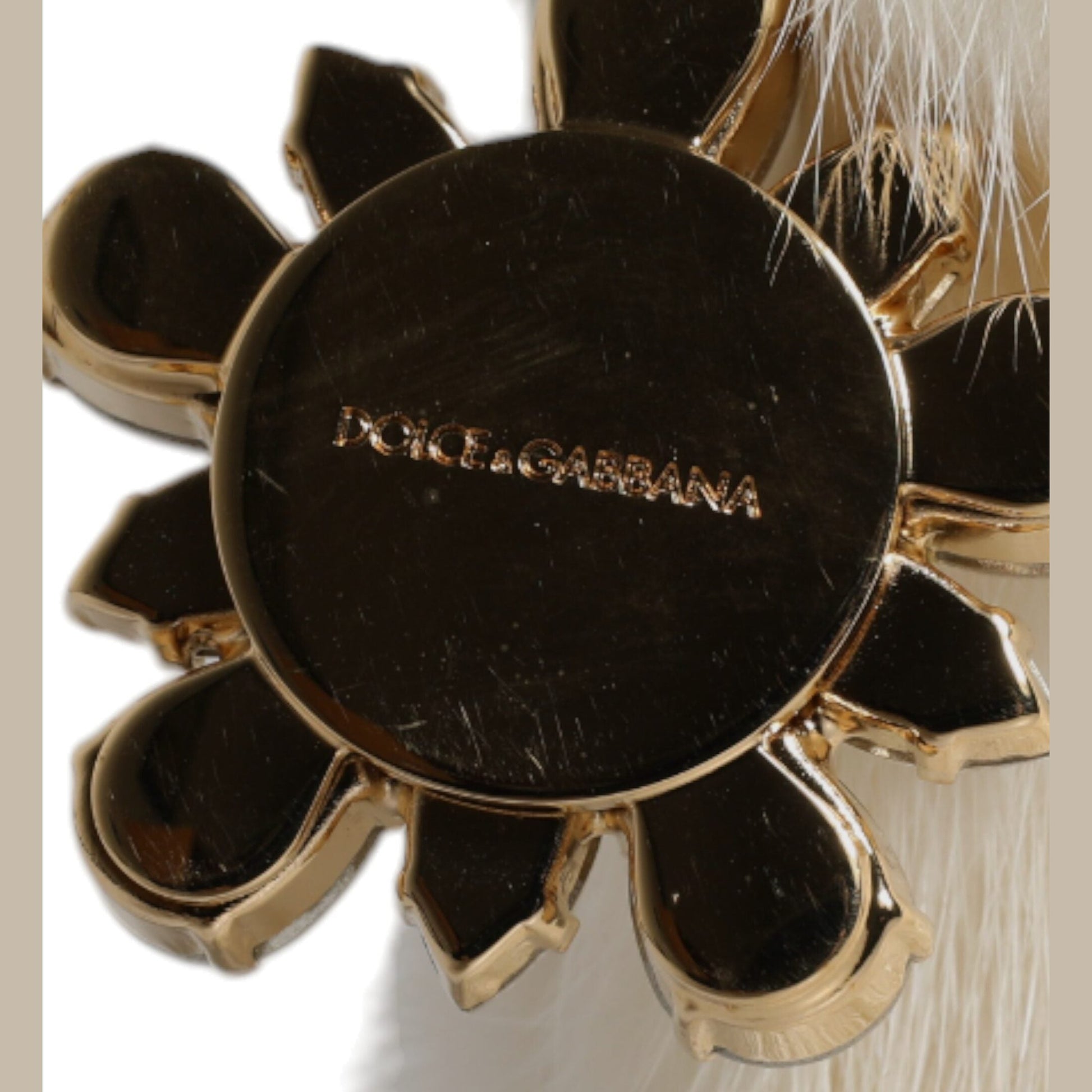 Dolce & Gabbana White Fur Handbag Clutch Purse Pouch Bag Dolce & Gabbana