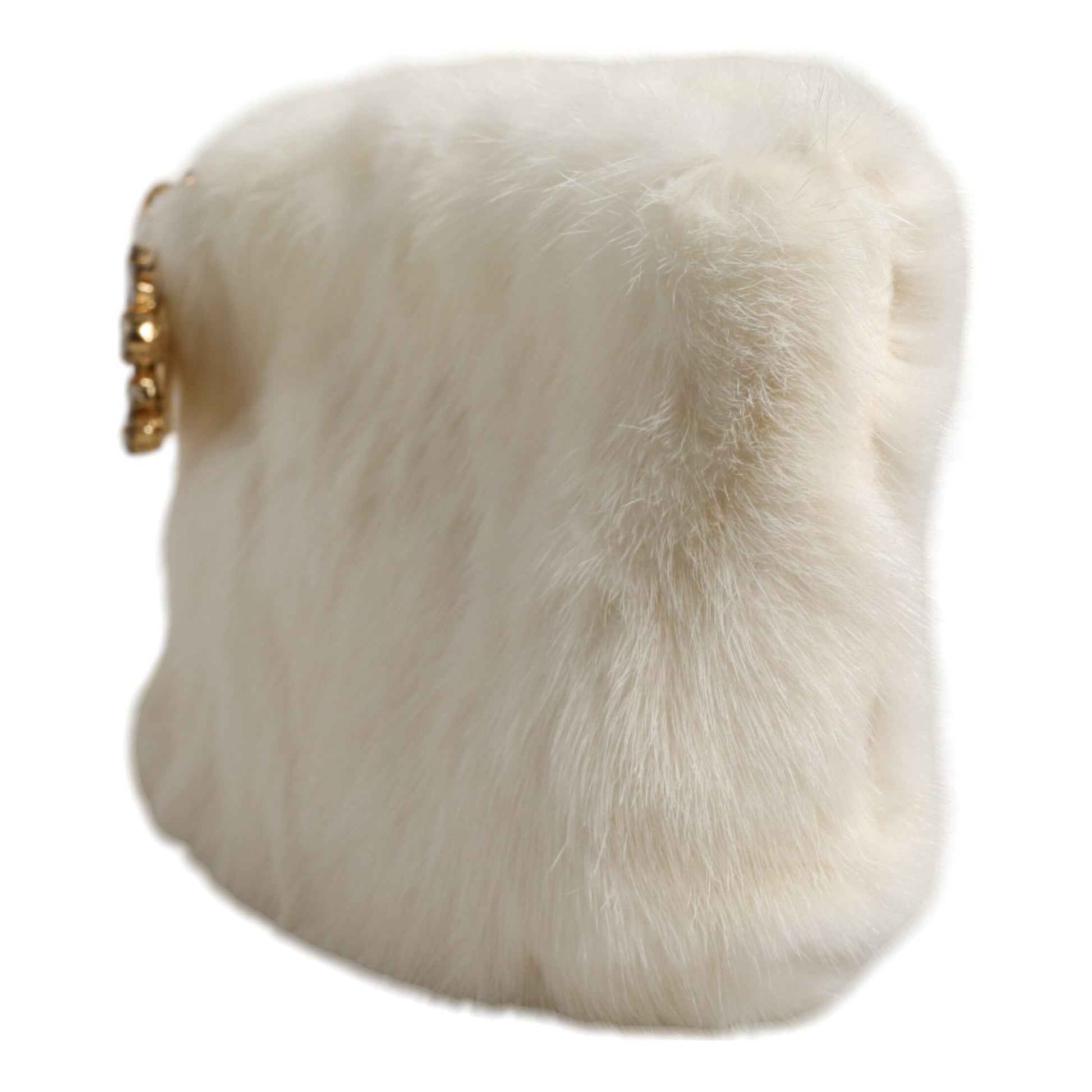 Dolce & Gabbana White Fur Handbag Clutch Purse Pouch Bag Dolce & Gabbana