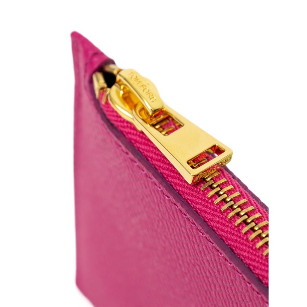Tom Ford Fuchsia Leather Cardholder Tom Ford