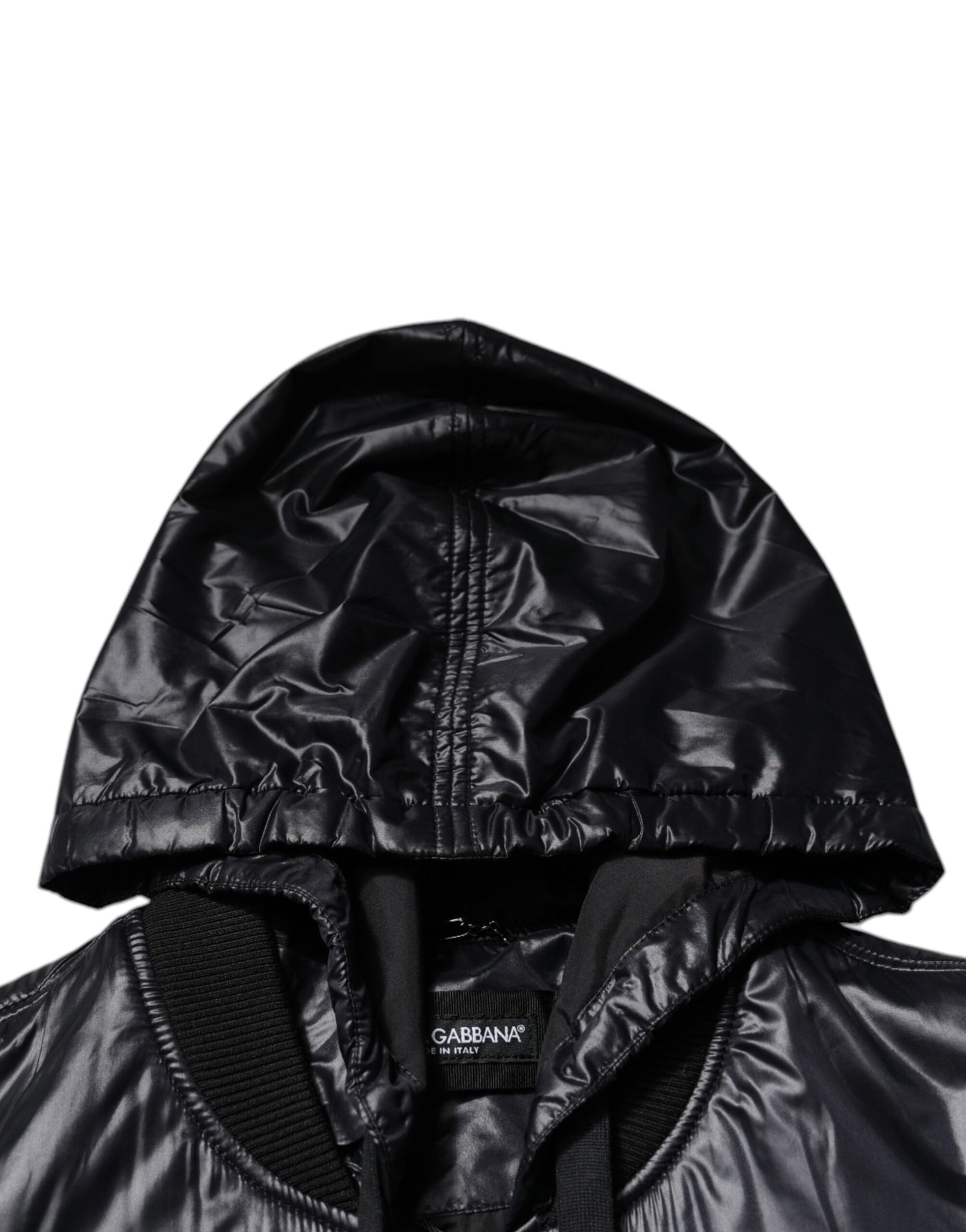 Dolce & Gabbana Black Nylon Hooded Full Zip Blouson Jacket Dolce & Gabbana
