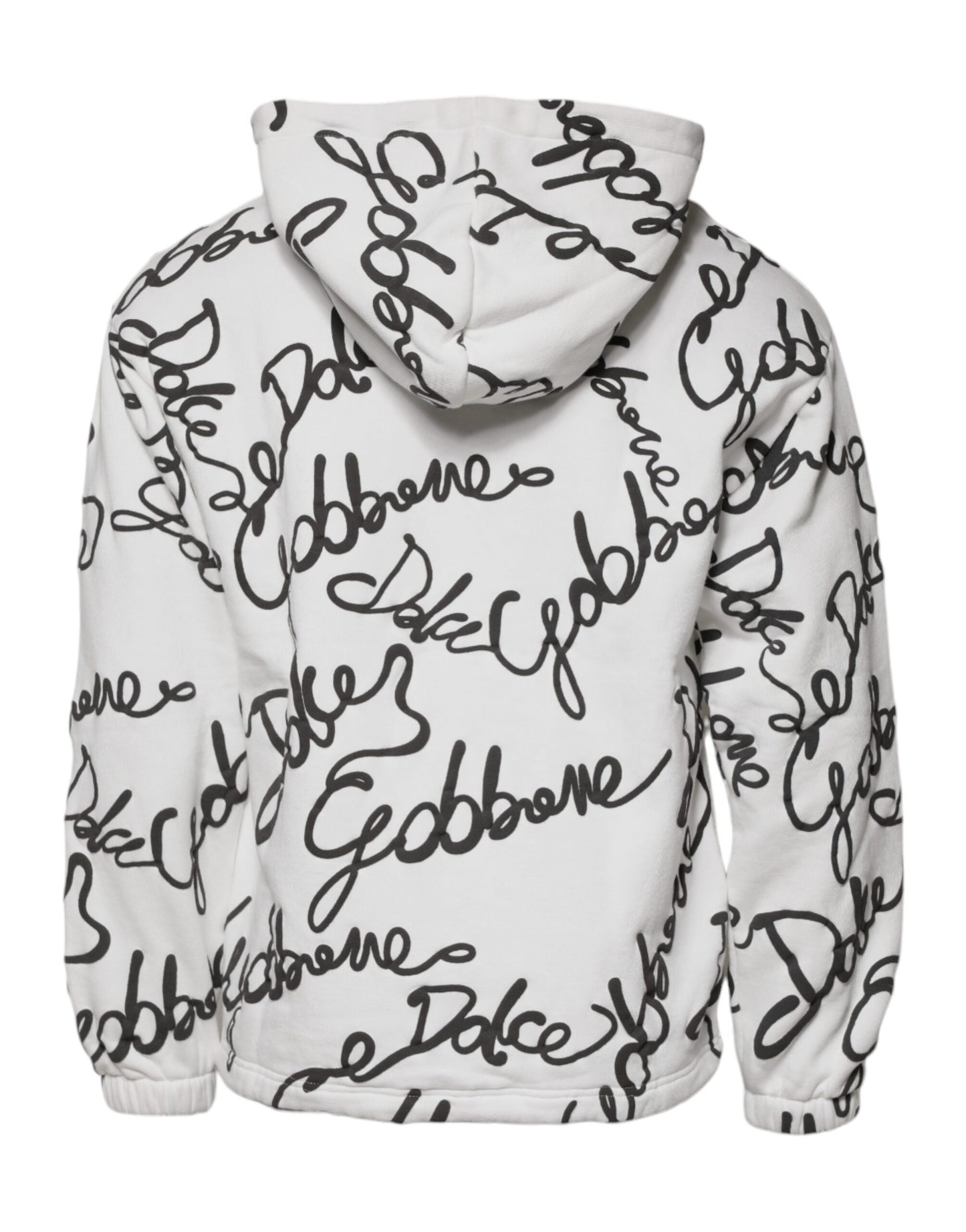Dolce & Gabbana White Logo Cotton Hooded Sweatshirt Sweater Dolce & Gabbana