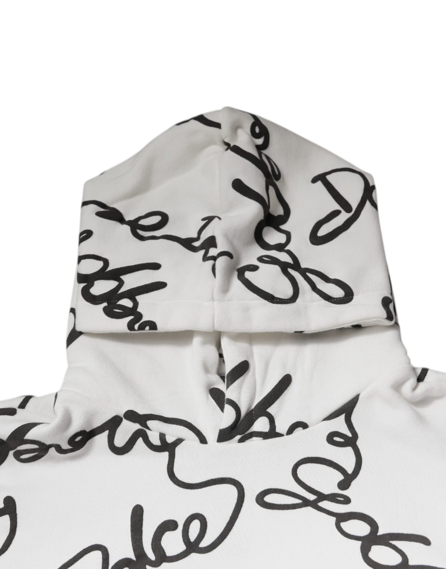 Dolce & Gabbana White Logo Cotton Hooded Sweatshirt Sweater Dolce & Gabbana