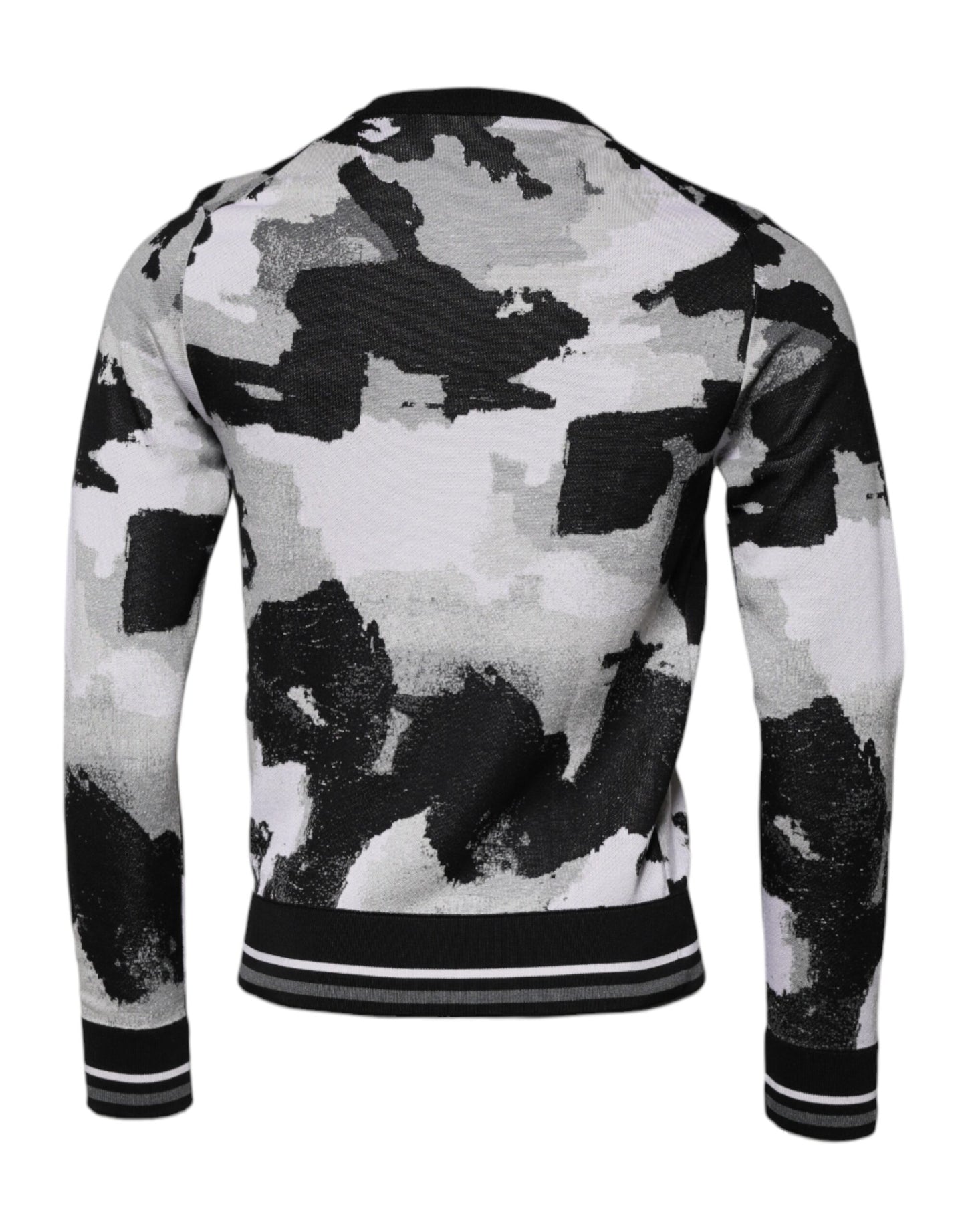 Dolce & Gabbana Multicolor Camouflage Crew Neck Men Pullover Sweater Dolce & Gabbana
