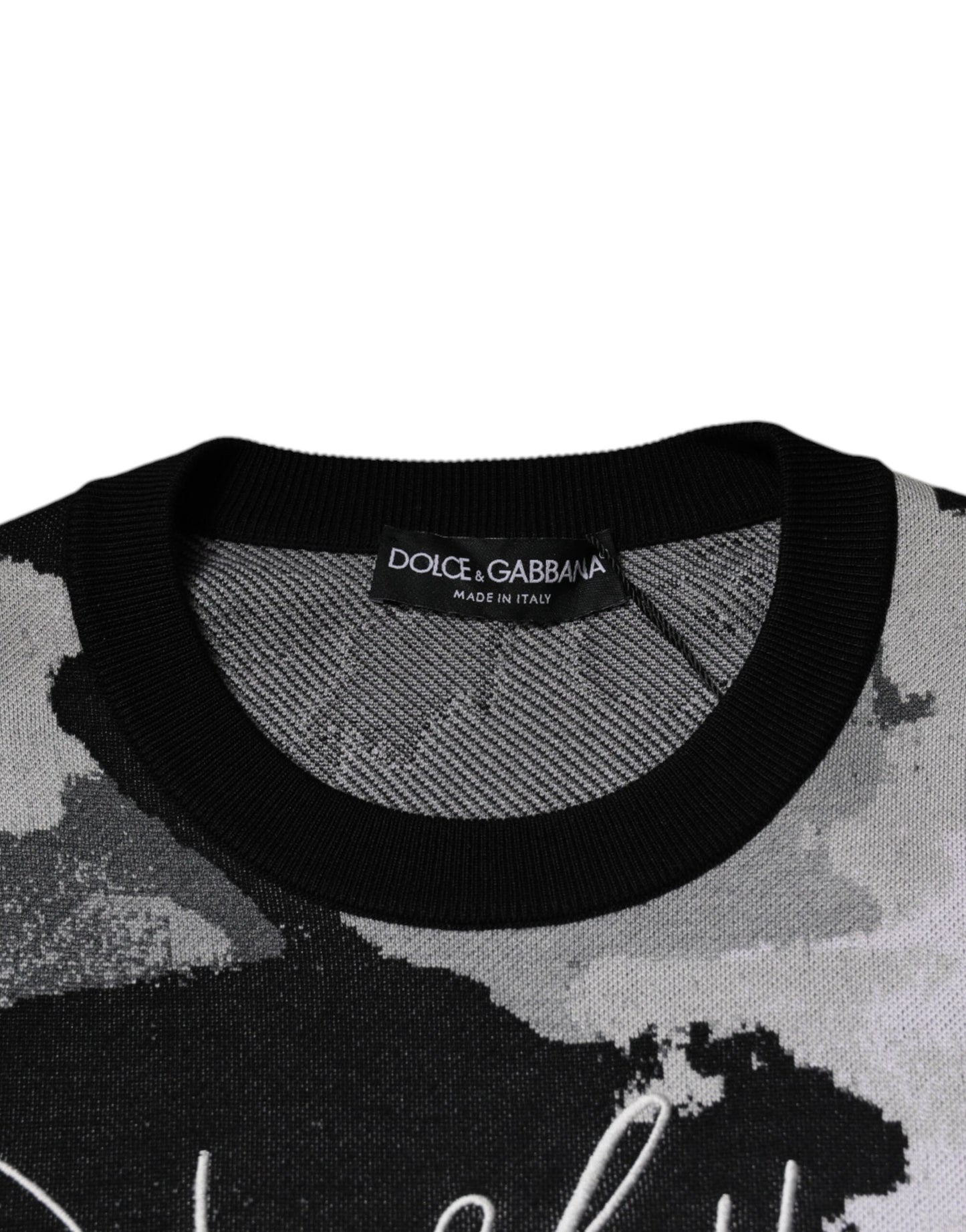 Dolce & Gabbana Multicolor Camouflage Crew Neck Men Pullover Sweater Dolce & Gabbana