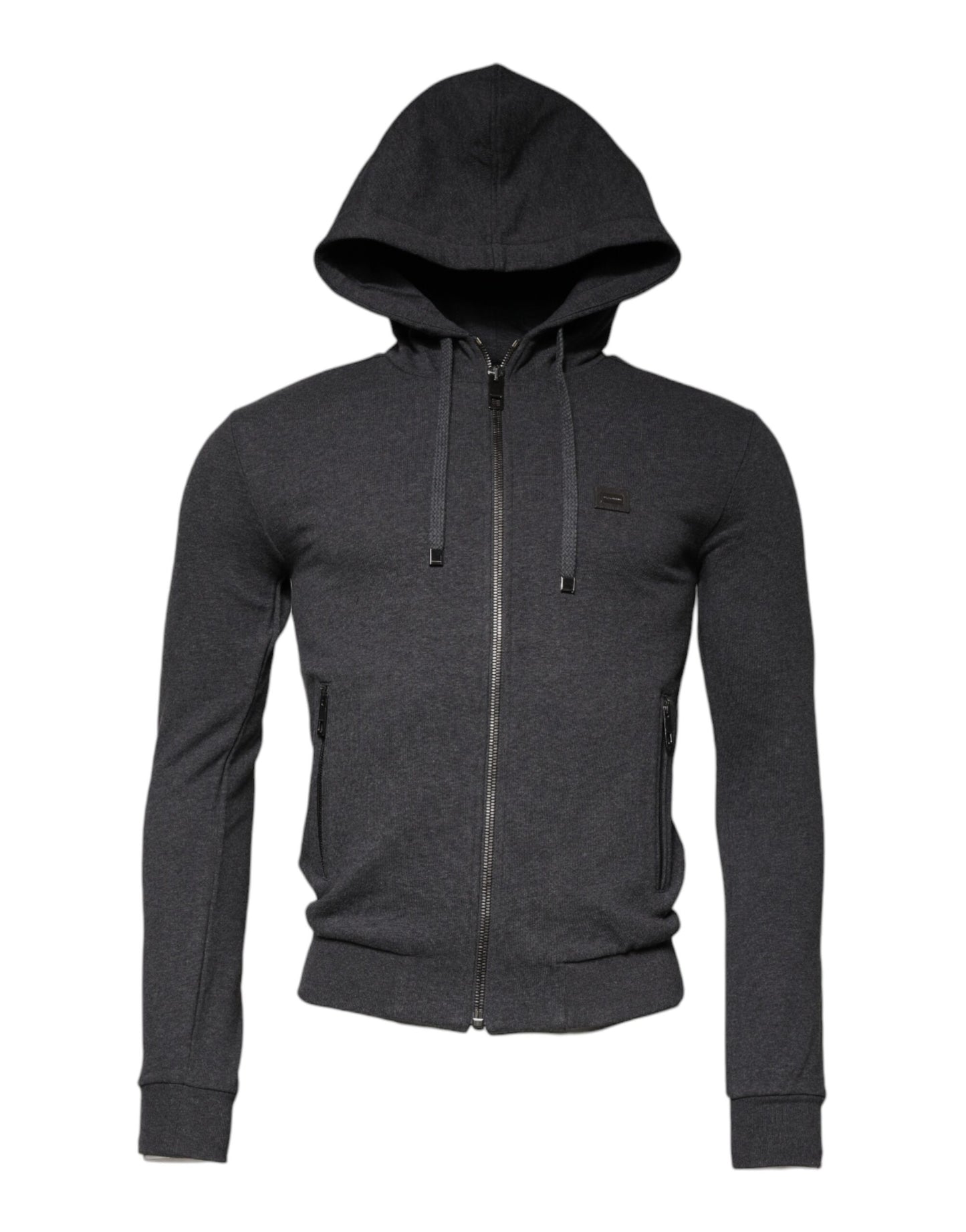 Dolce & Gabbana Gray Logo Full Zip Hooded Sweatshirt Sweater Dolce & Gabbana