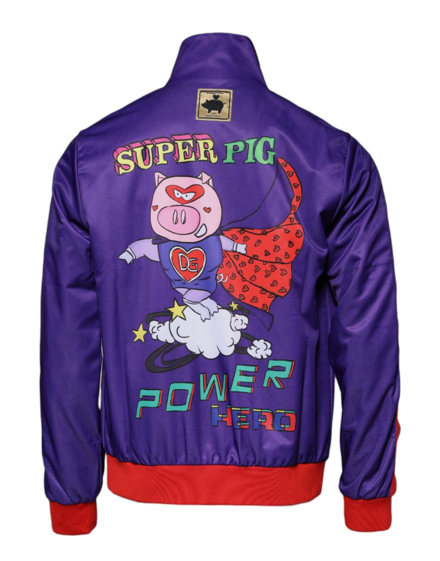 Dolce & Gabbana Purple Year Of The Pig Full Zip Bomber Sweater Dolce & Gabbana