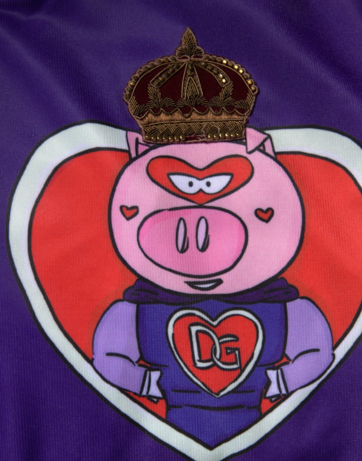 Dolce & Gabbana Purple Year Of The Pig Full Zip Bomber Sweater Dolce & Gabbana