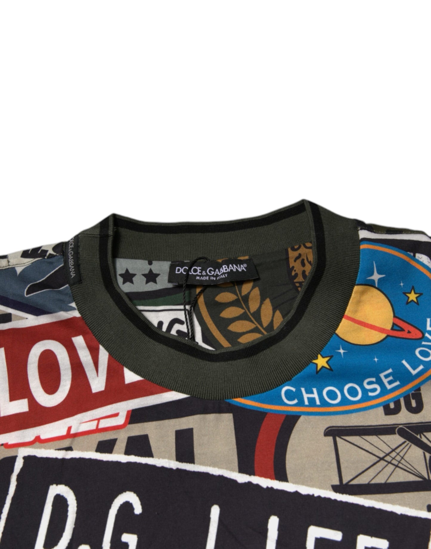 Dolce & Gabbana Multicolor Graphic Print Cotton Crew Neck T-shirt Dolce & Gabbana