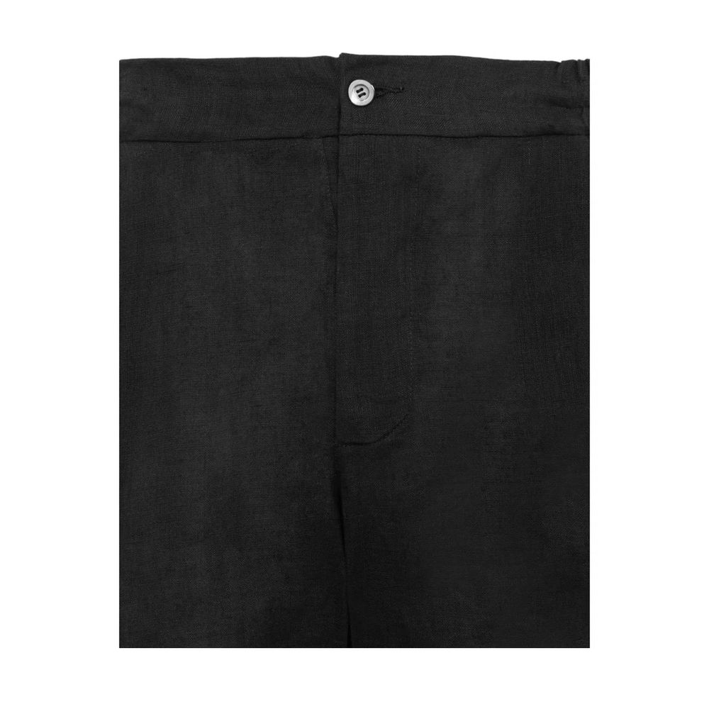 Alpha Studio Black Linen Short Alpha Studio