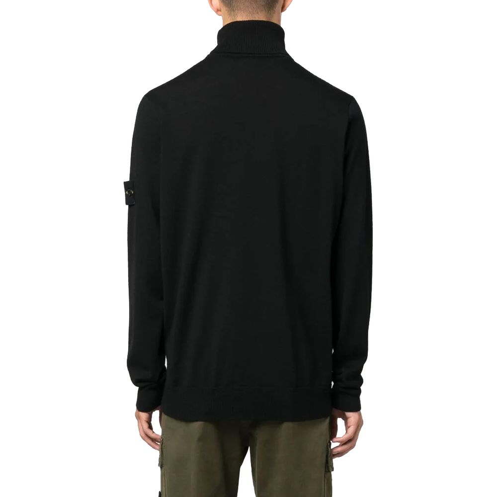 Stone Island Black Wool Men Sweater Stone Island