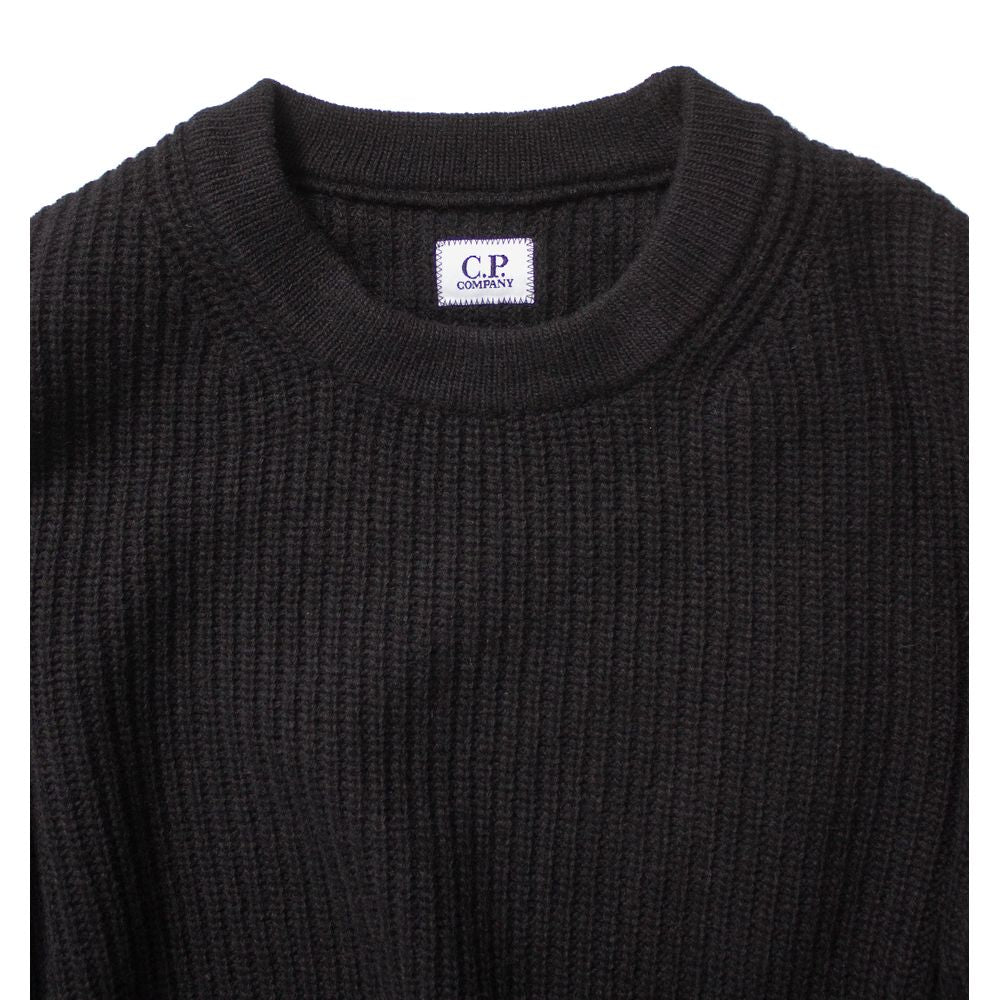 C.P. Company Black Wool Men Sweater C.P. Company