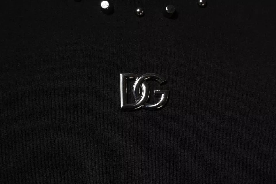 Dolce & Gabbana Black Logo Stud Pullover Sweatshirt Sweater Dolce & Gabbana