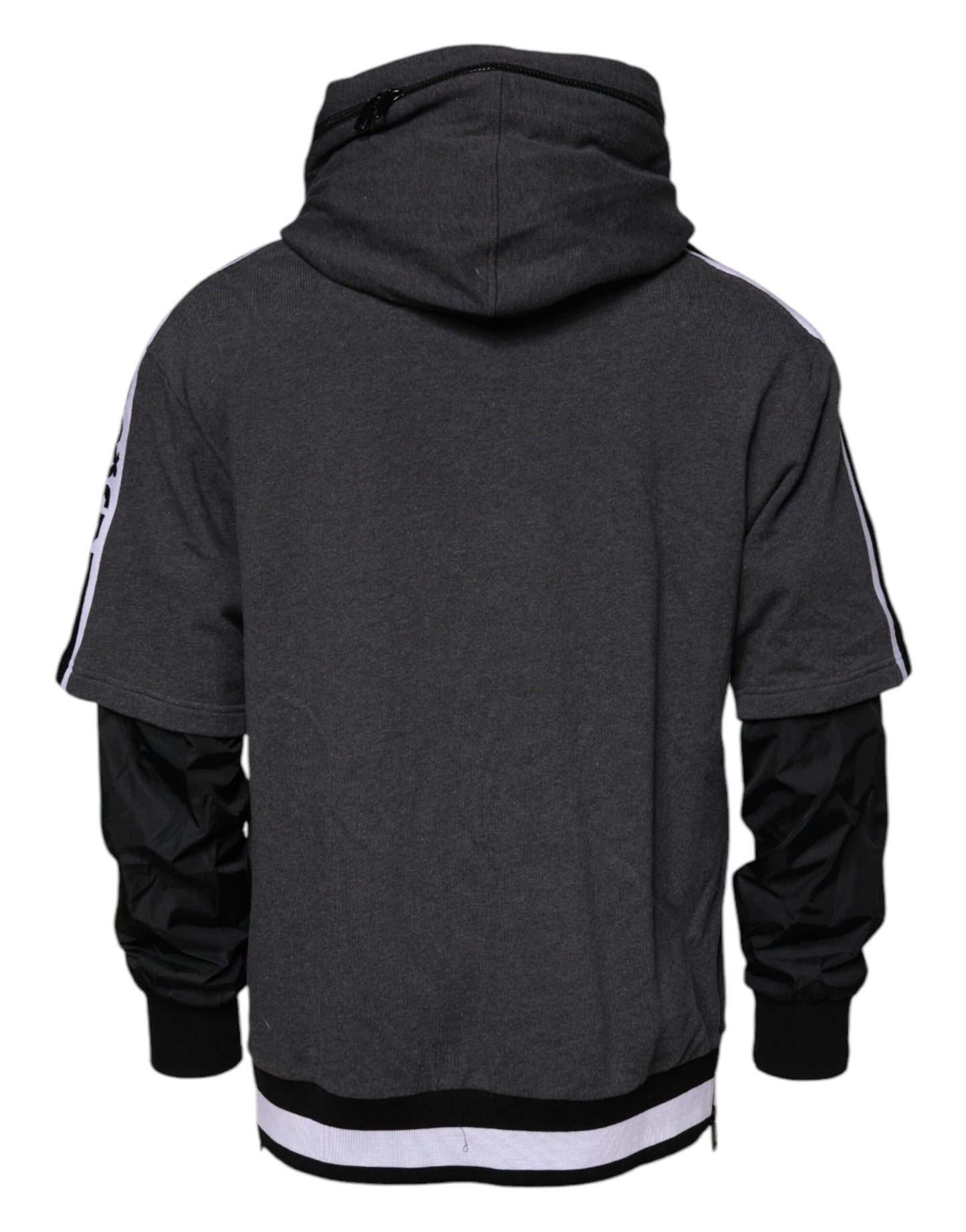 Dolce & Gabbana Melange Gray Cotton Hooded Sweatshirt Sweater Dolce & Gabbana