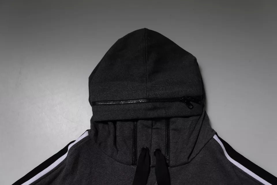 Dolce & Gabbana Melange Gray Cotton Hooded Sweatshirt Sweater Dolce & Gabbana