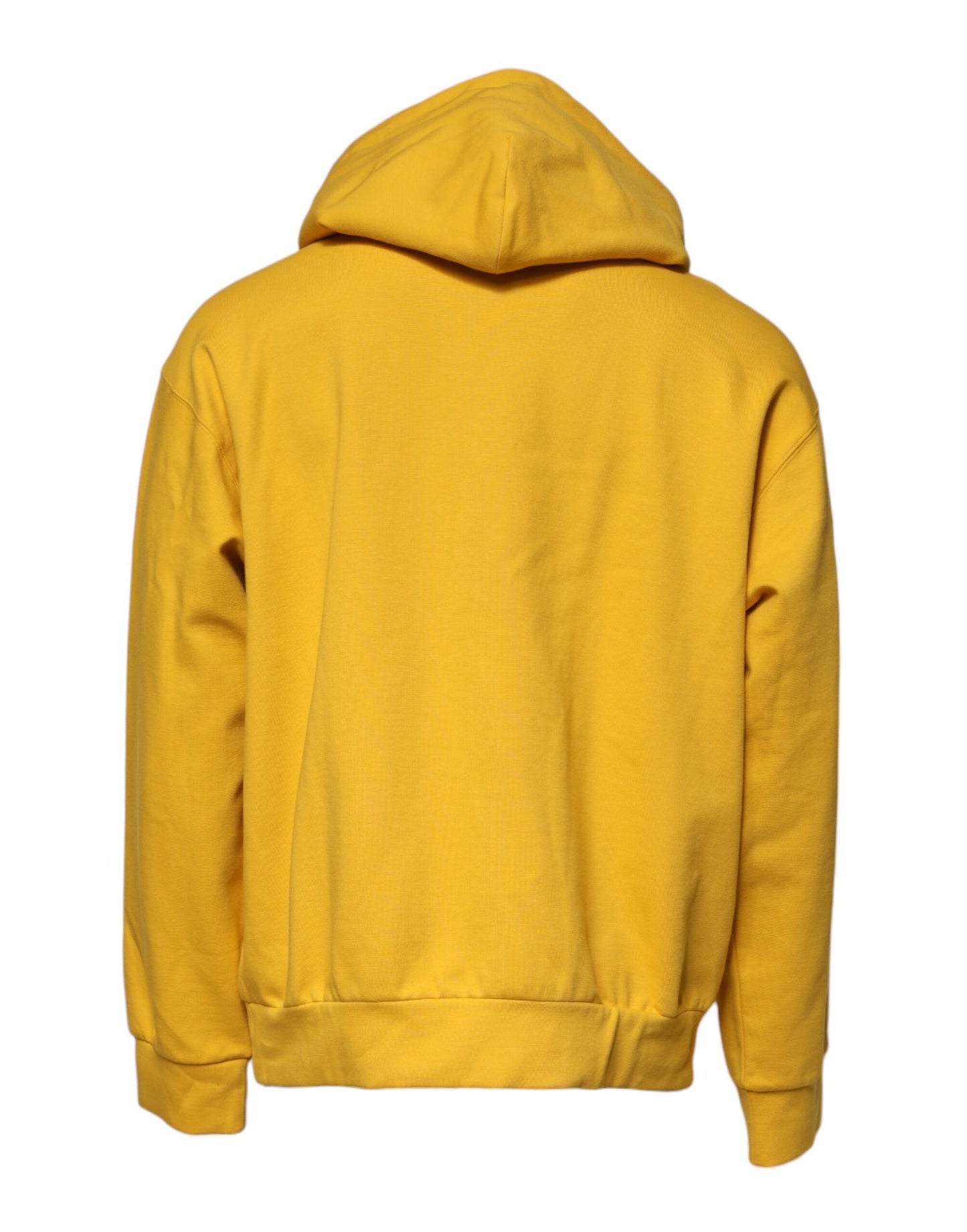 Dolce & Gabbana Yellow Logo Plaque Hooded Full Zip Sweater Dolce & Gabbana