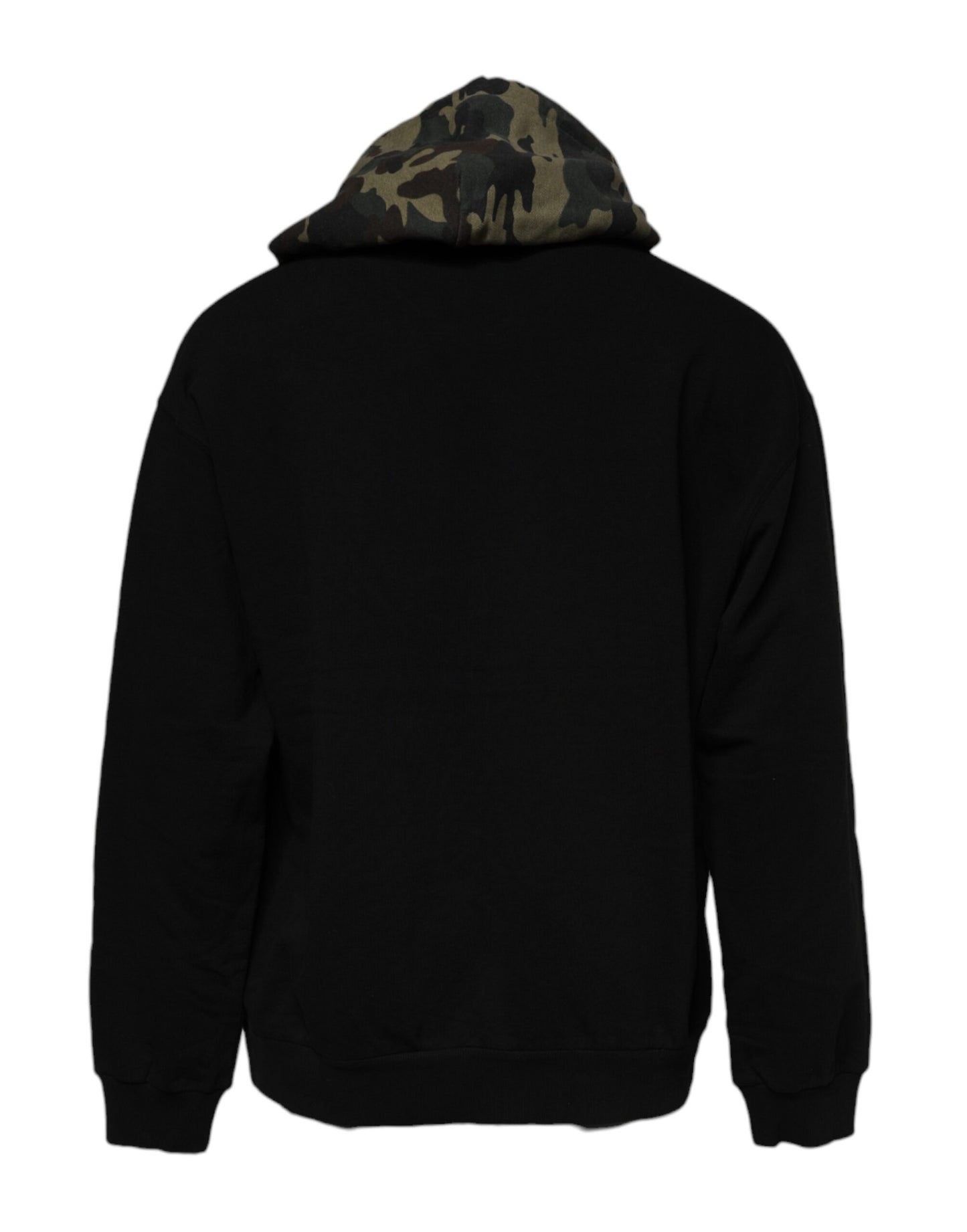 Dolce & Gabbana Black Camouflage Hooded Sweatshirt Sweater Dolce & Gabbana