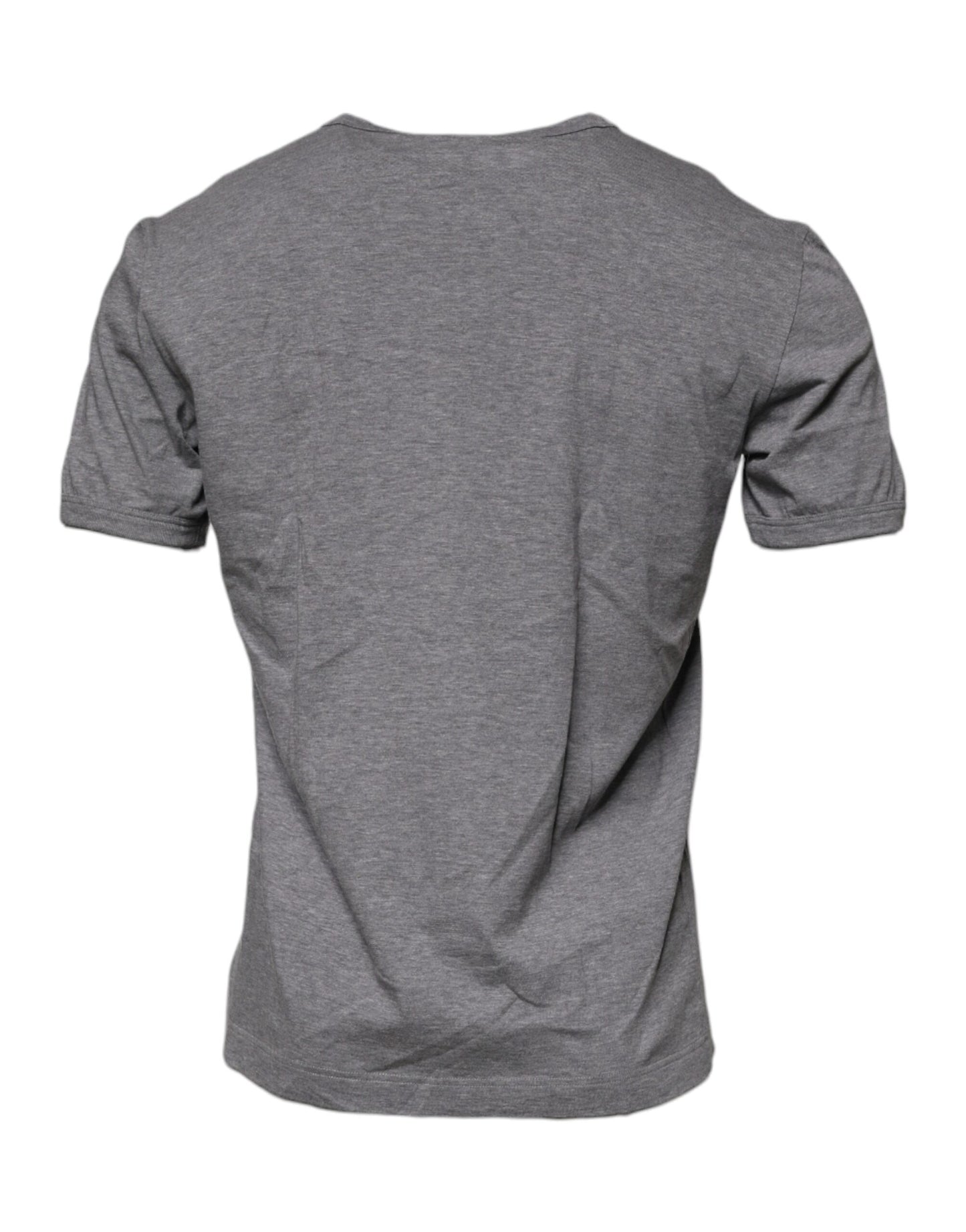 Dolce & Gabbana Gray Logo Print Cotton Crew Neck Men T-shirt Dolce & Gabbana